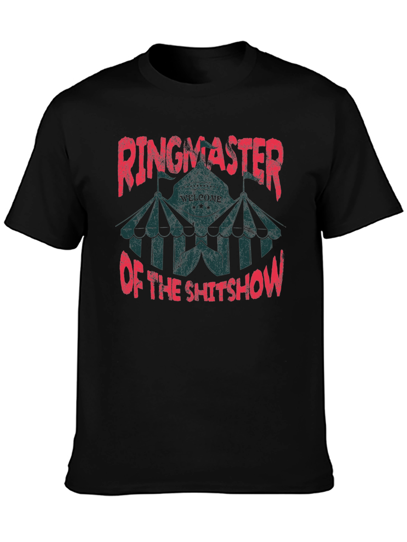 Black Ringmaster of the Shitshow Black Graphic T-Shirt view 3