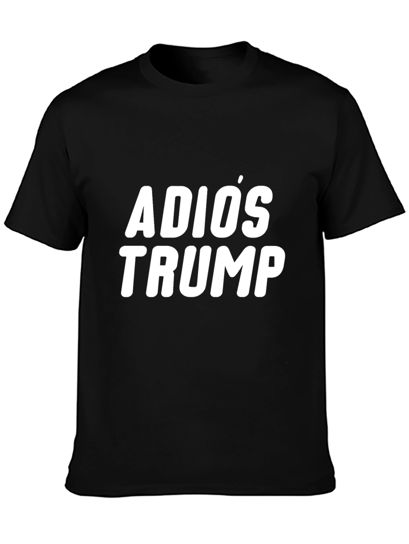 Black Adios Trump Graphic T-Shirt - Black Crew Neck Tee view 3