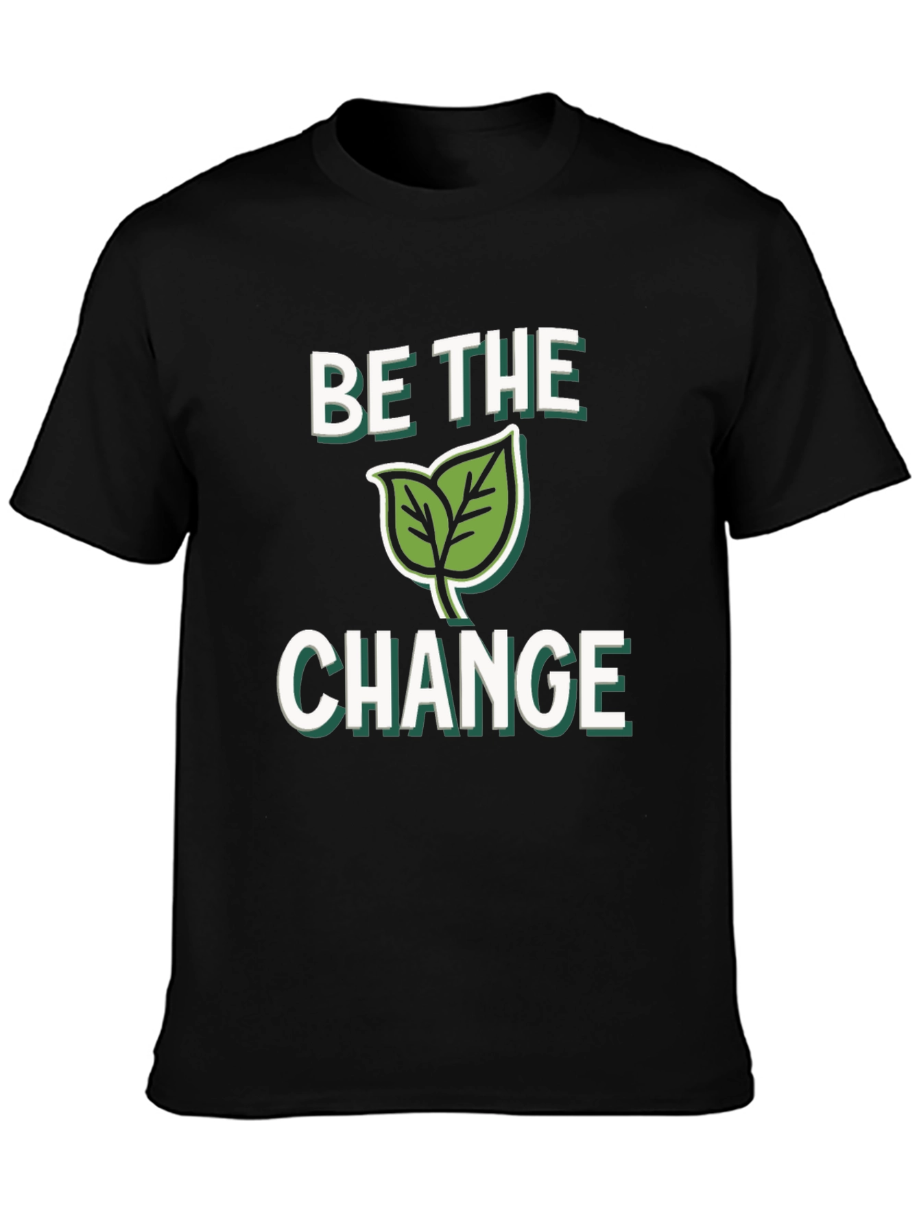 Black Be The Change Graphic T-Shirt - Eco Friendly Design view 3