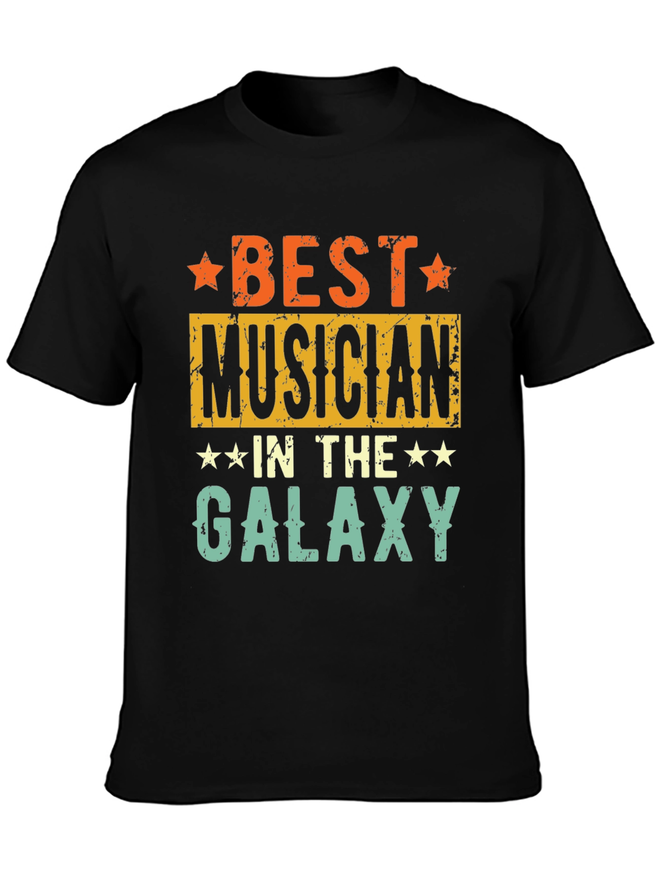 Black Best Musician in the Galaxy T-Shirt - Retro Style view 3