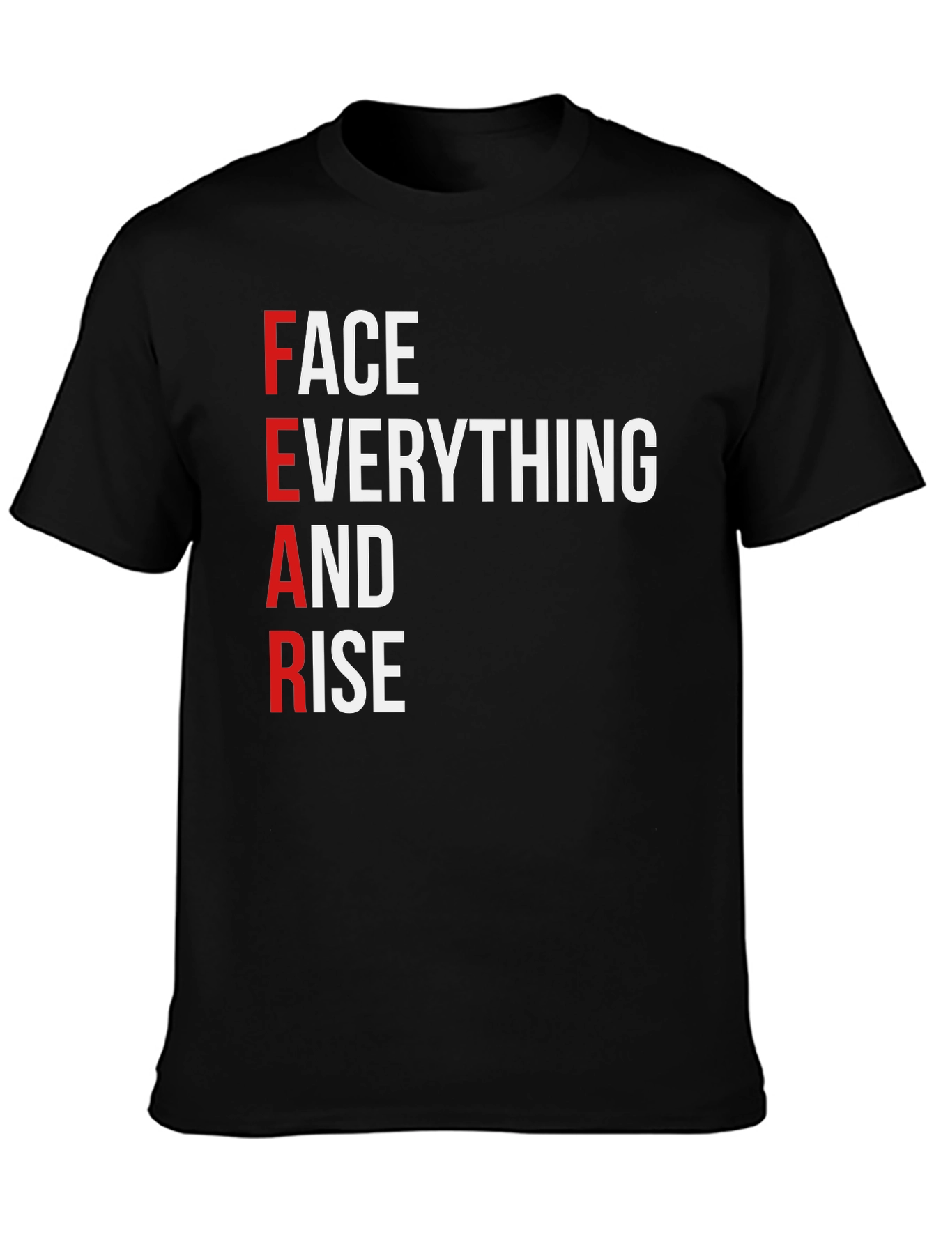 Black Motivational 'FEAR' Graphic T-Shirt view 3