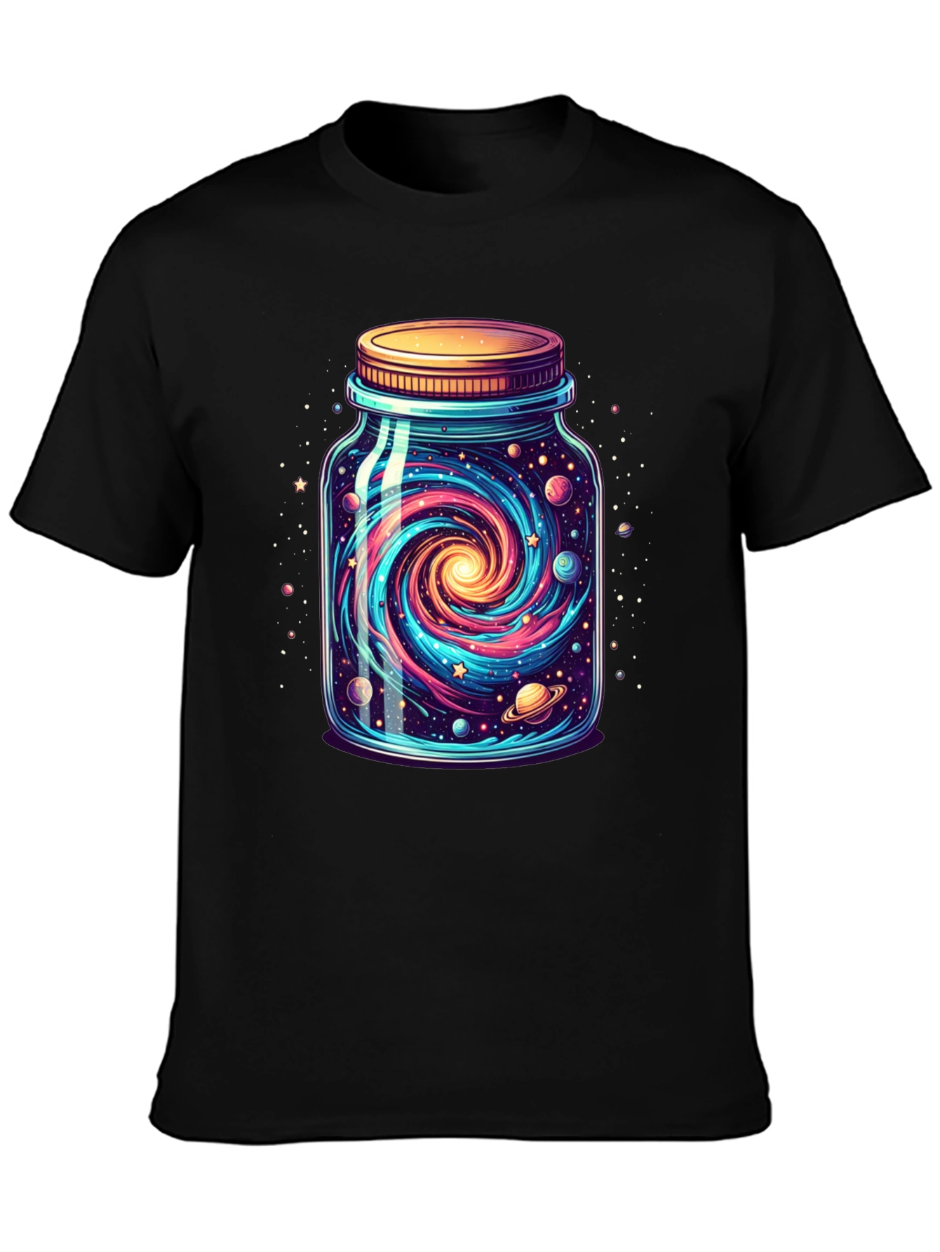 Black Galaxy Jar Graphic Tee - Men's Black T-Shirt view 3