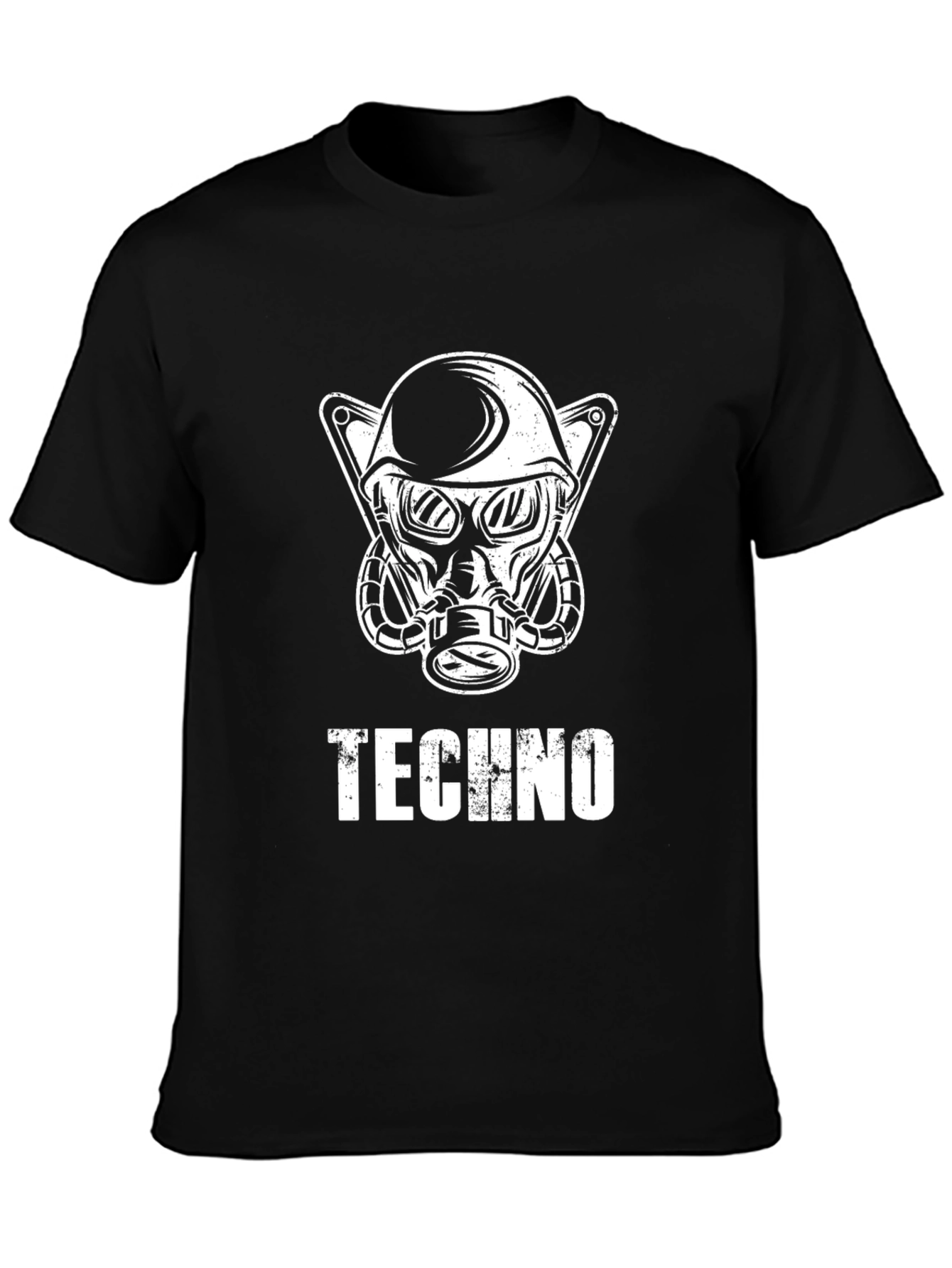 Black Techno Soldier Graphic T-Shirt - Cool Design! view 3