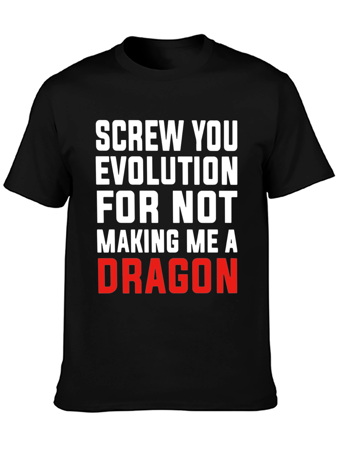 Black Funny Evolution Dragon T-Shirt view 3