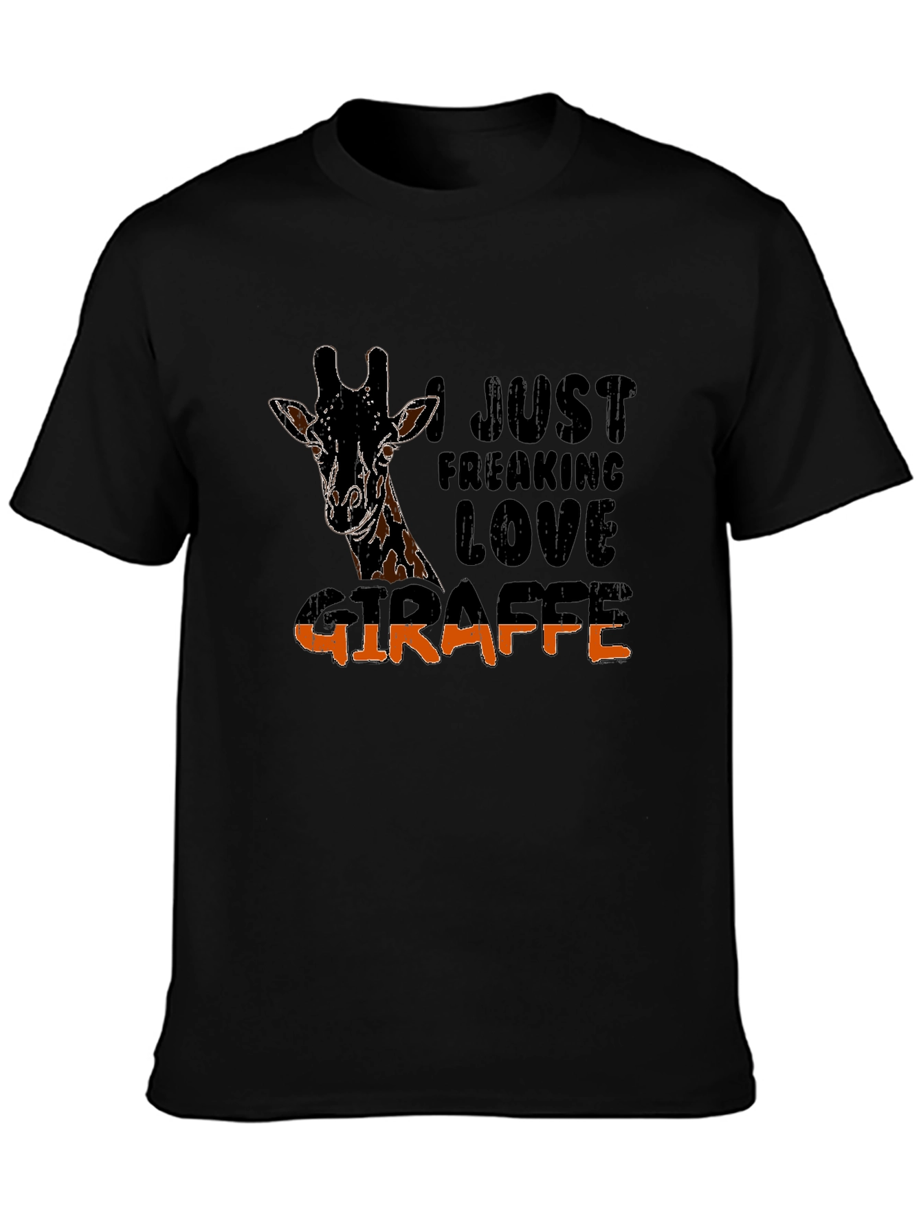 Black I Just Freaking Love Giraffe Graphic Tee view 3