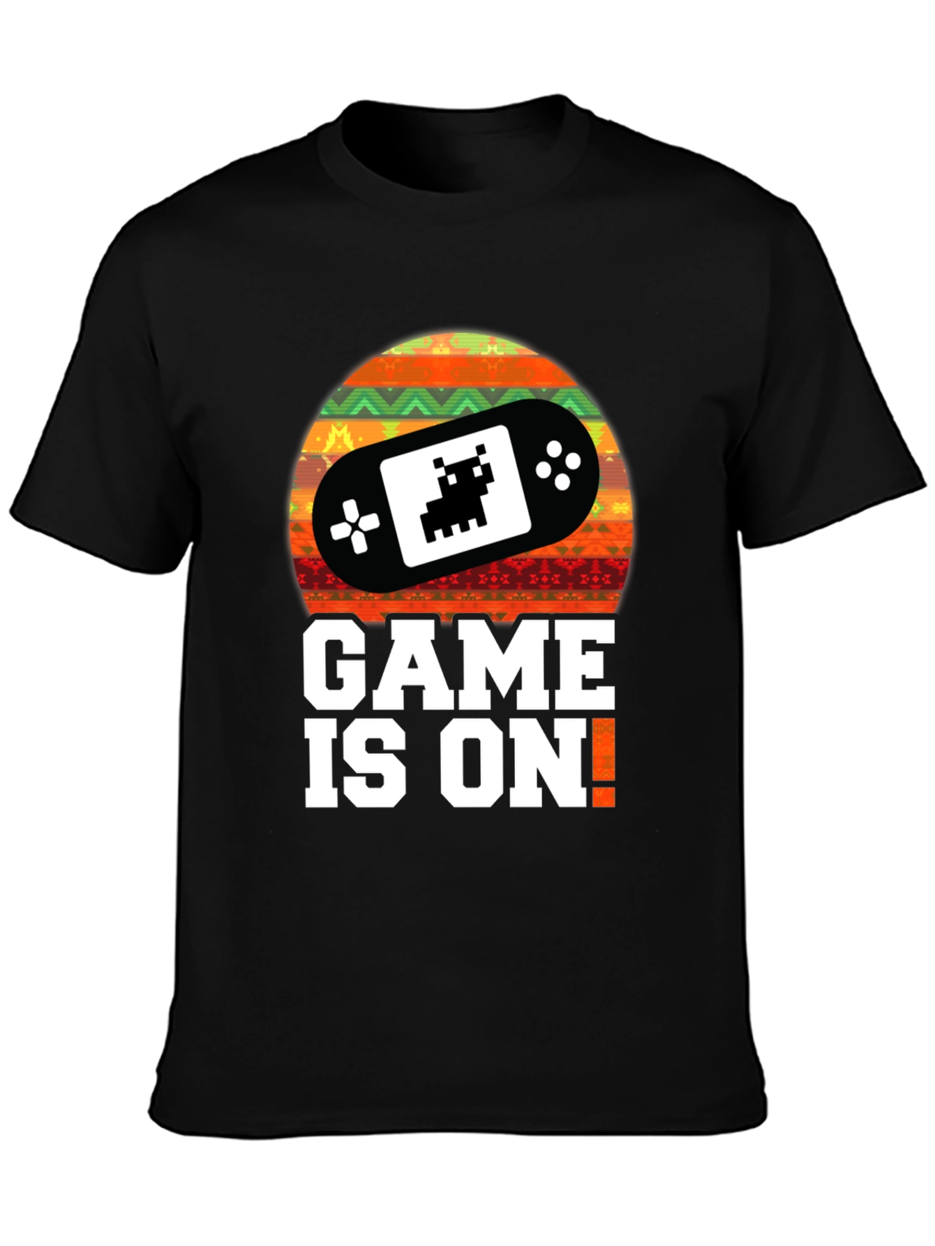 Black Game On! Retro Gamer T-Shirt - Black view 3