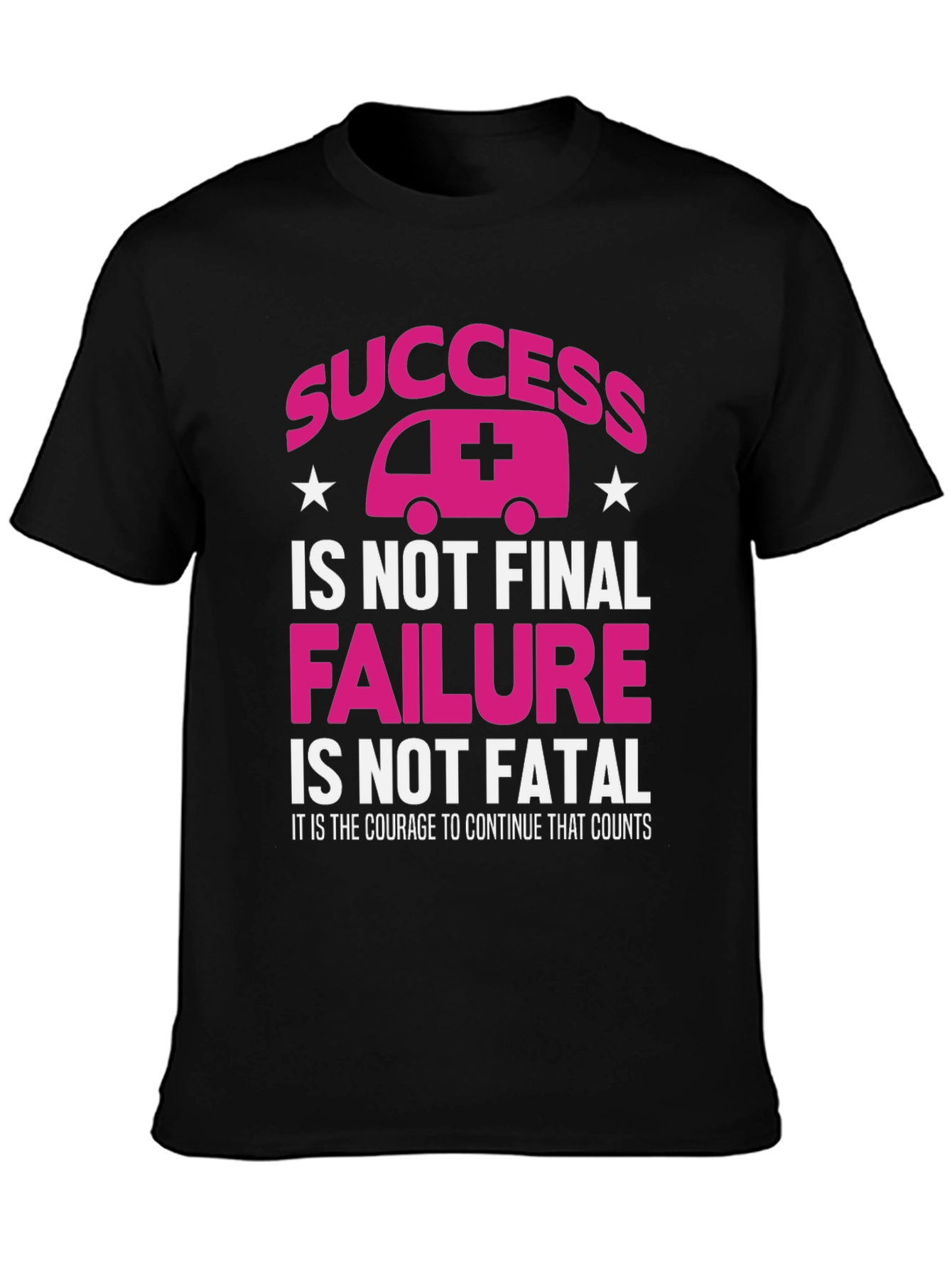 Black Success Ambulance Graphic Tee - Courage Counts T-Shirt view 3