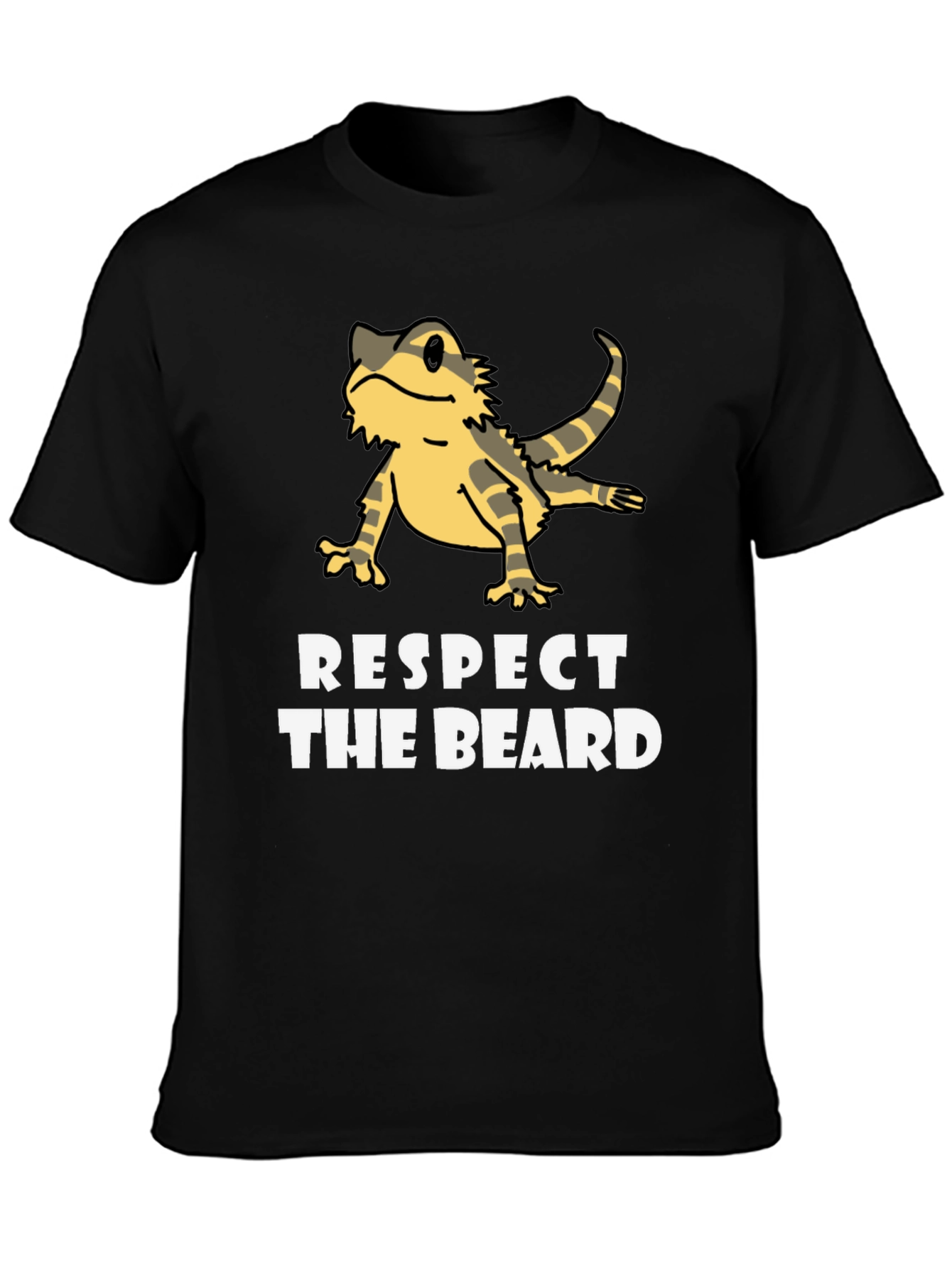 Black Respect The Beard Bearded Dragon T-Shirt view 3