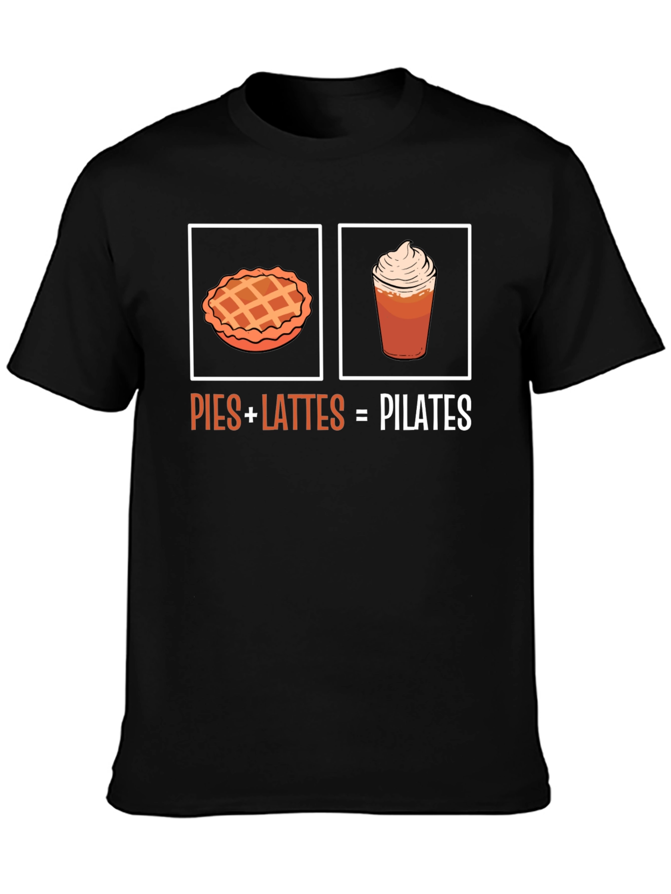 Black Pies + Lattes = Pilates T-Shirt view 3