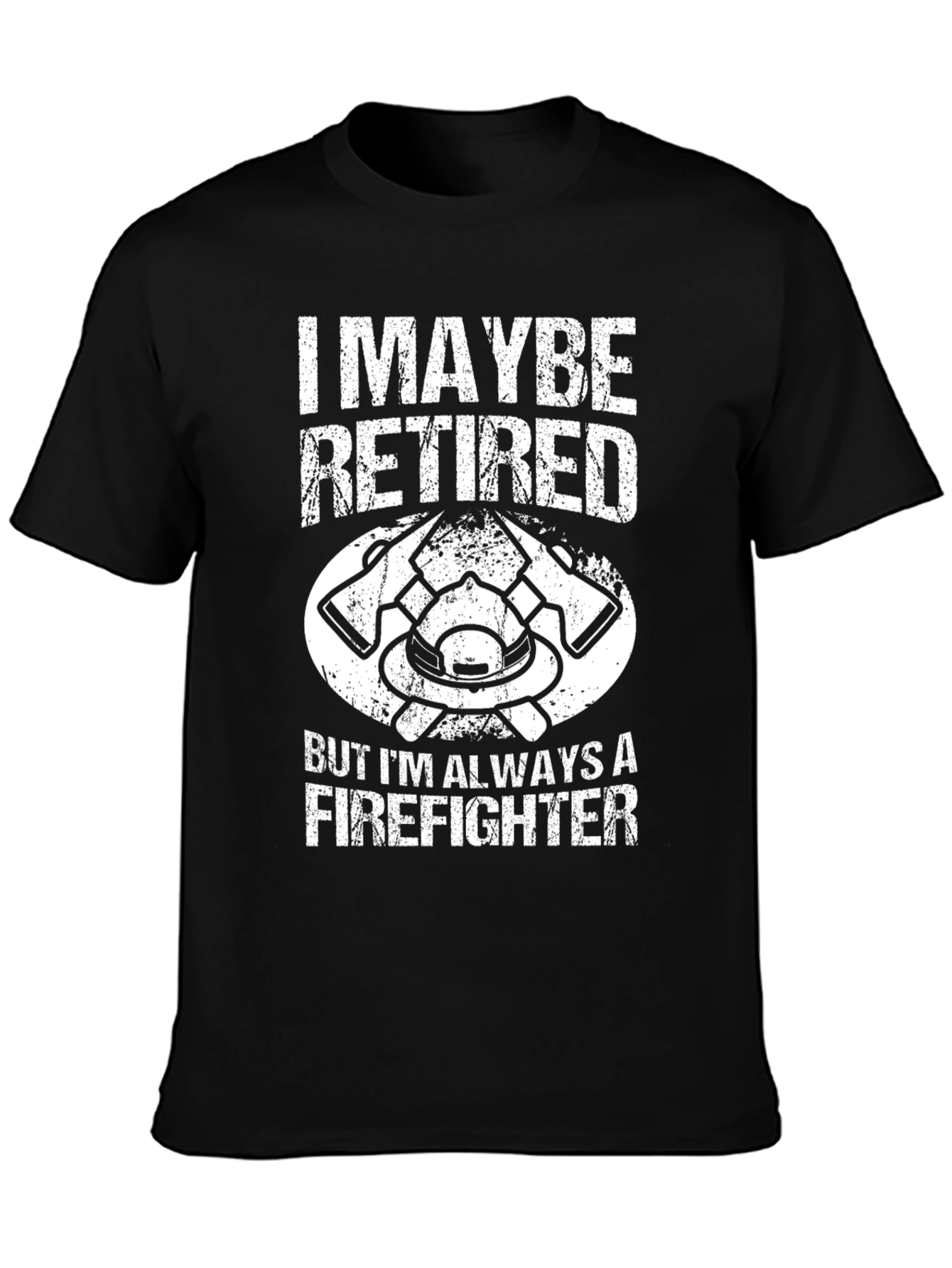 Black Retired Firefighter T-Shirt view 3