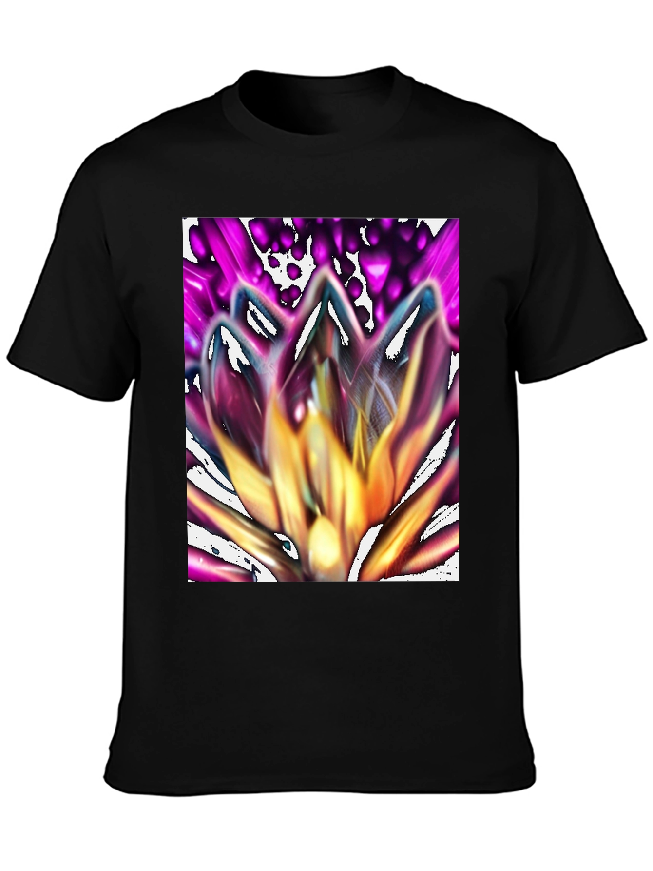 Black Abstract Flower Graphic Tee - Stylish Unisex T-Shirt view 3