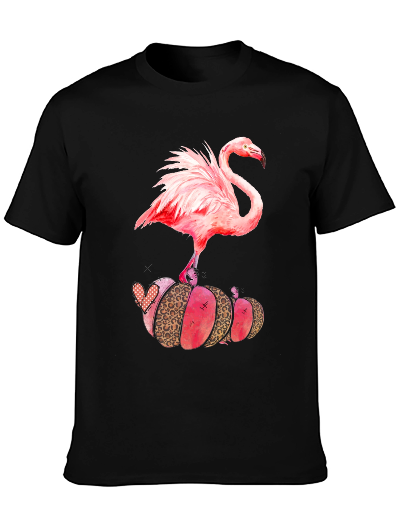 Black Flamingo Pumpkin Patch Tee view 3