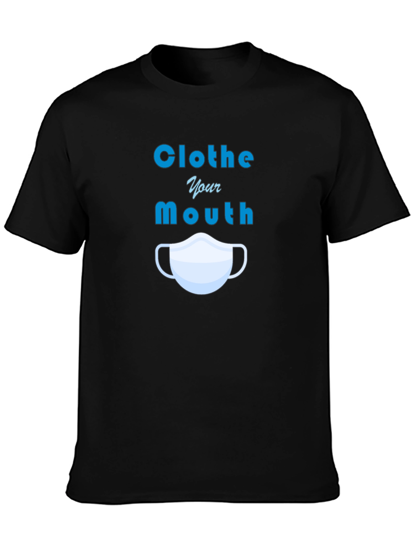 Black Clothe Your Mouth Graphic Tee - Protect Yourself! view 3