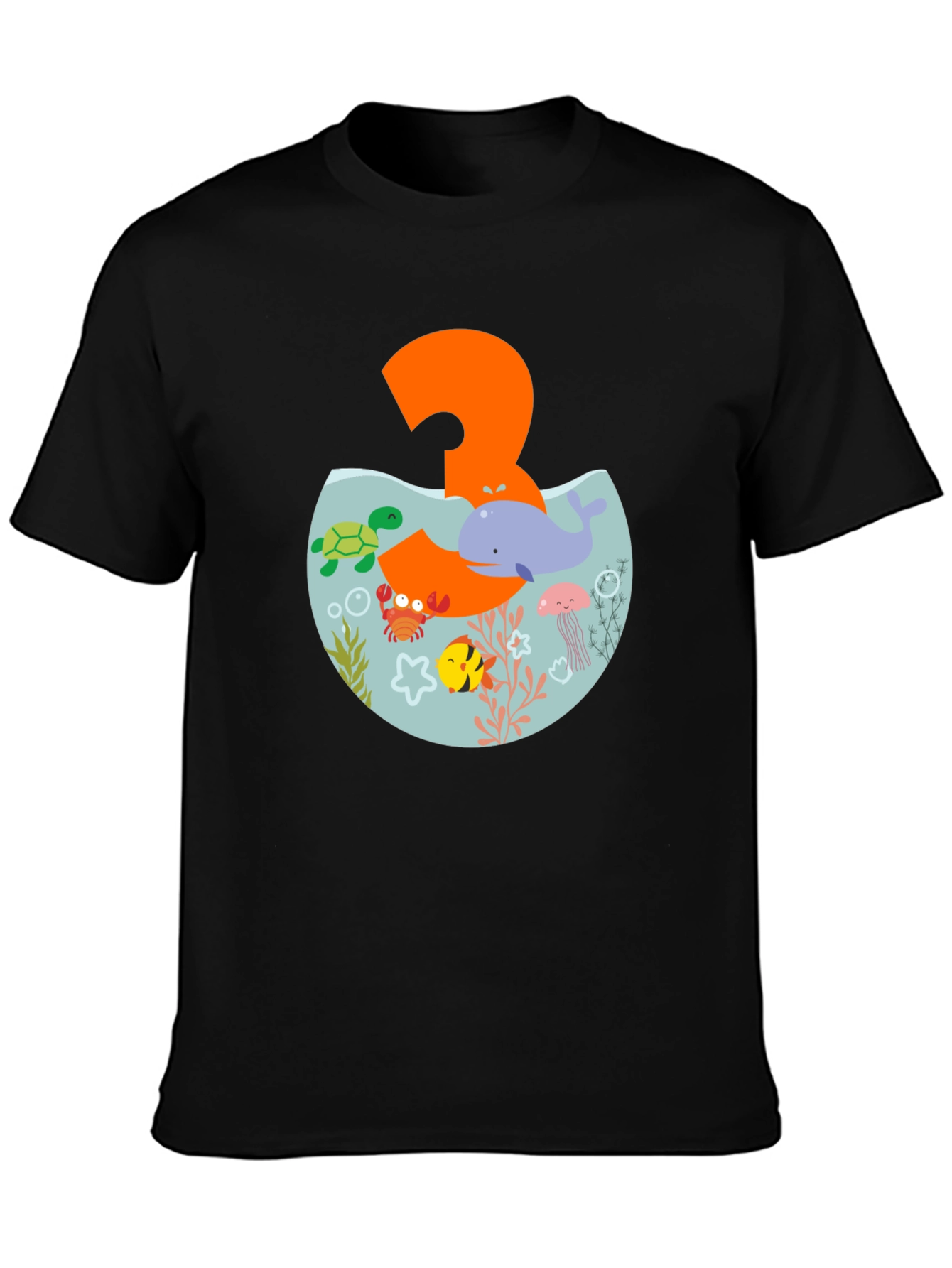 Kids 3rd Birthday Ocean Theme T-Shirt - 3