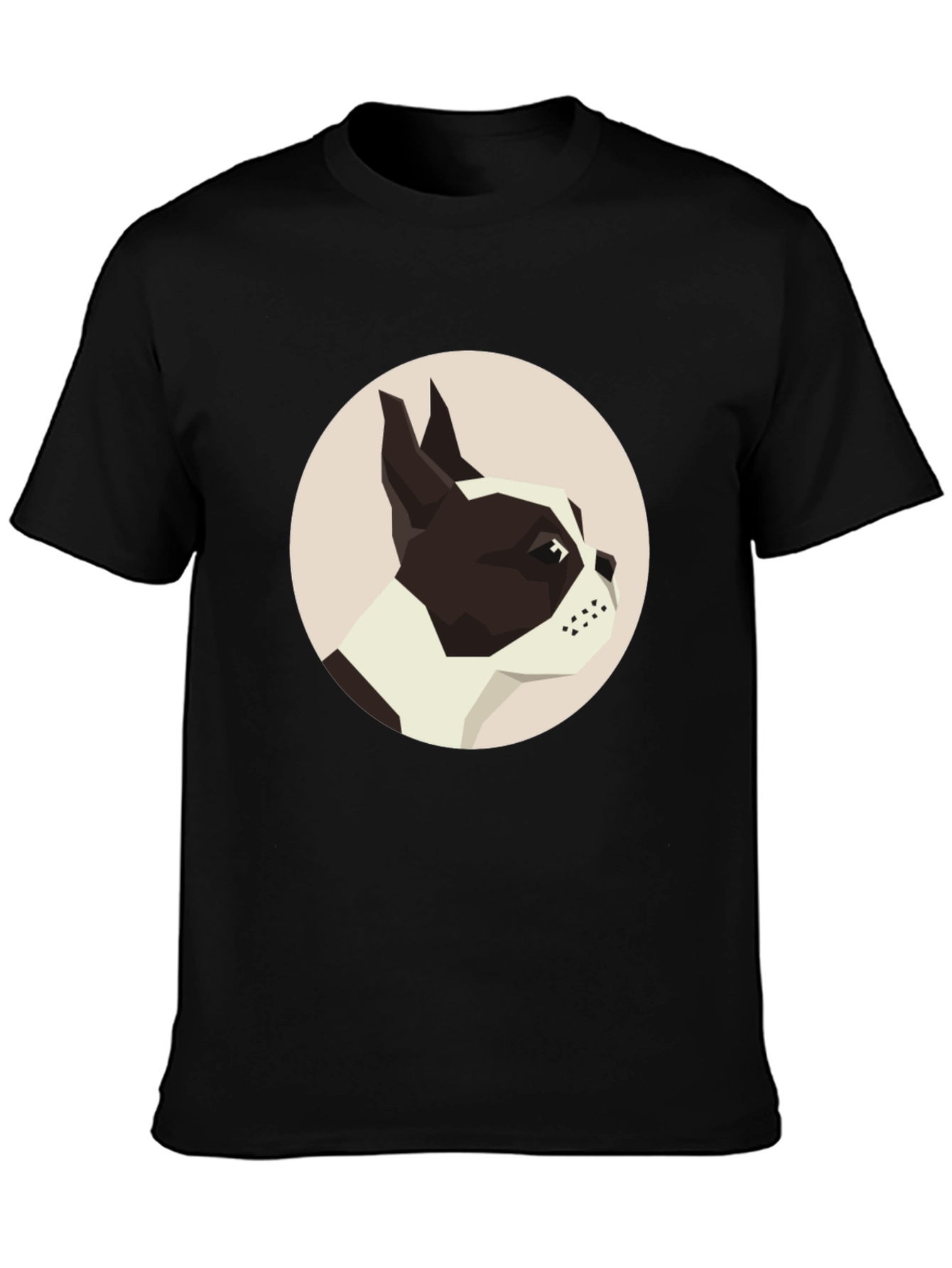 Black Geometric Dog Graphic Tee - Modern Canine Design view 3