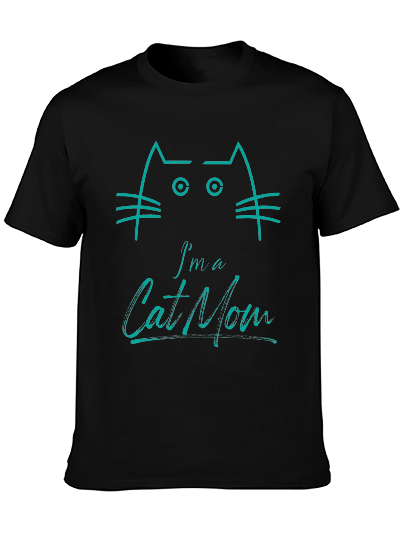 Black I'm a Cat Mom Graphic Tee - Unisex Black T-Shirt view 3
