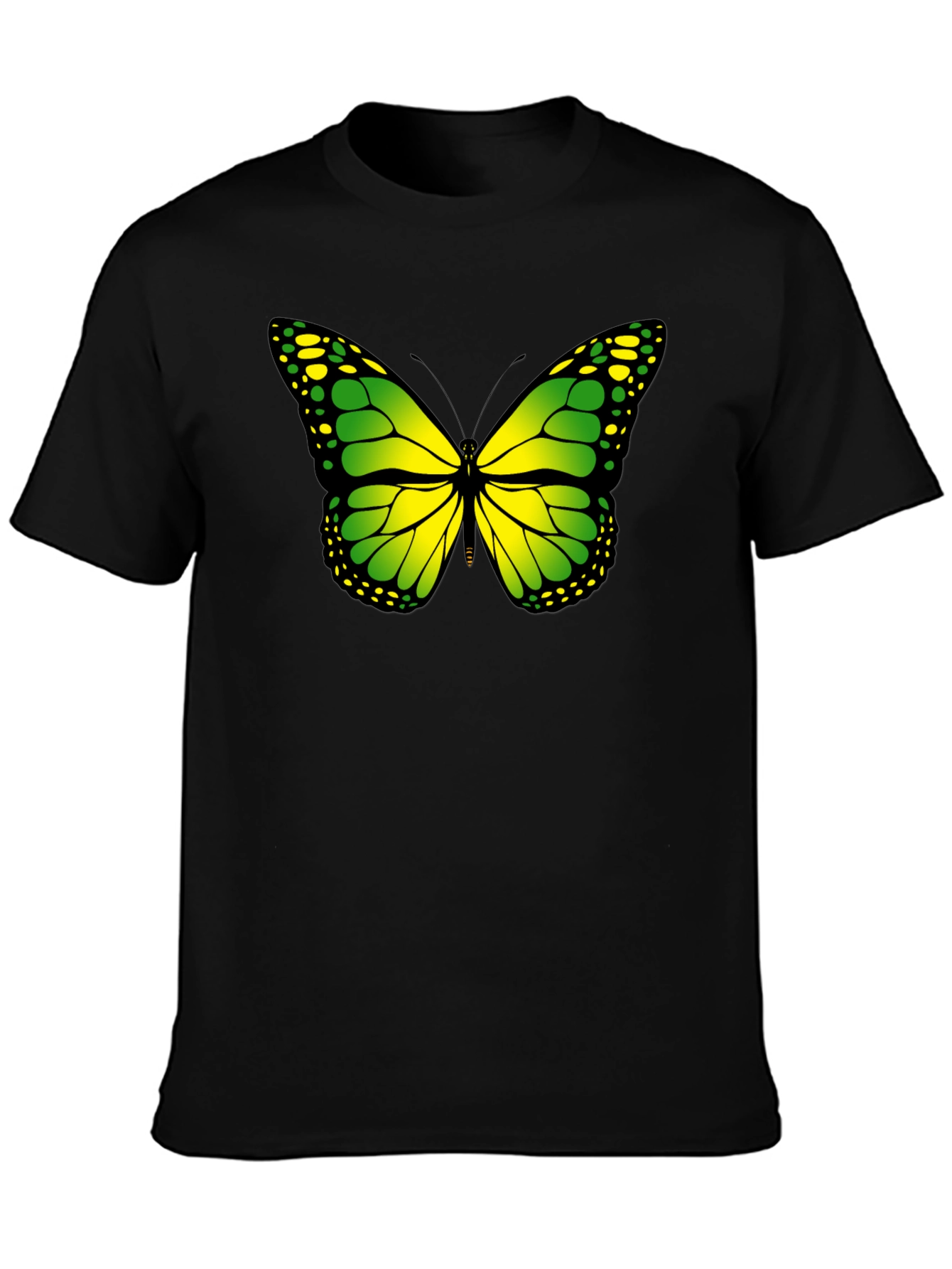 Black Butterfly Graphic Tee - Black Cotton T-Shirt view 3