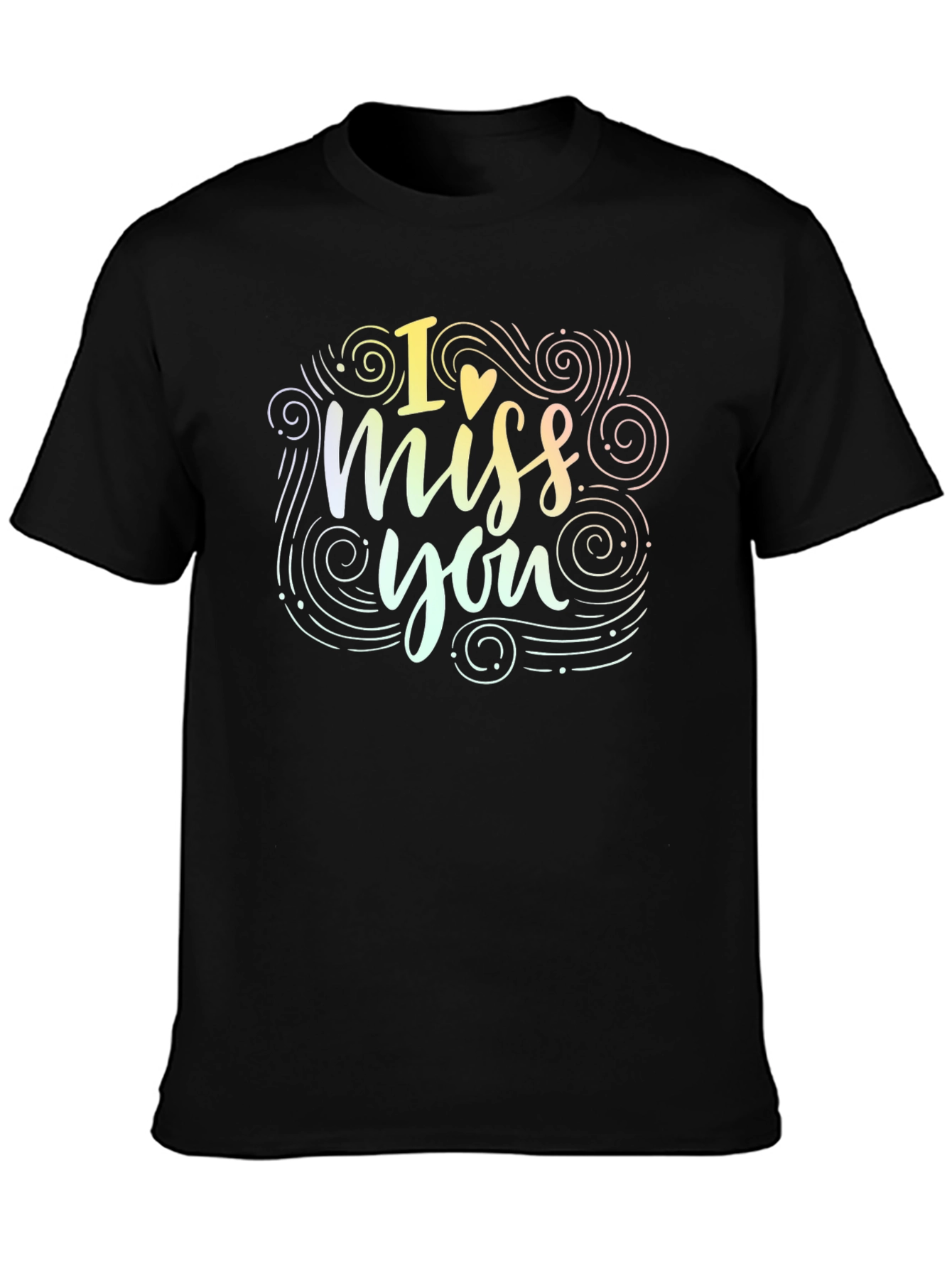Black I Miss You Graphic Tee - Trendy Black T-Shirt view 3