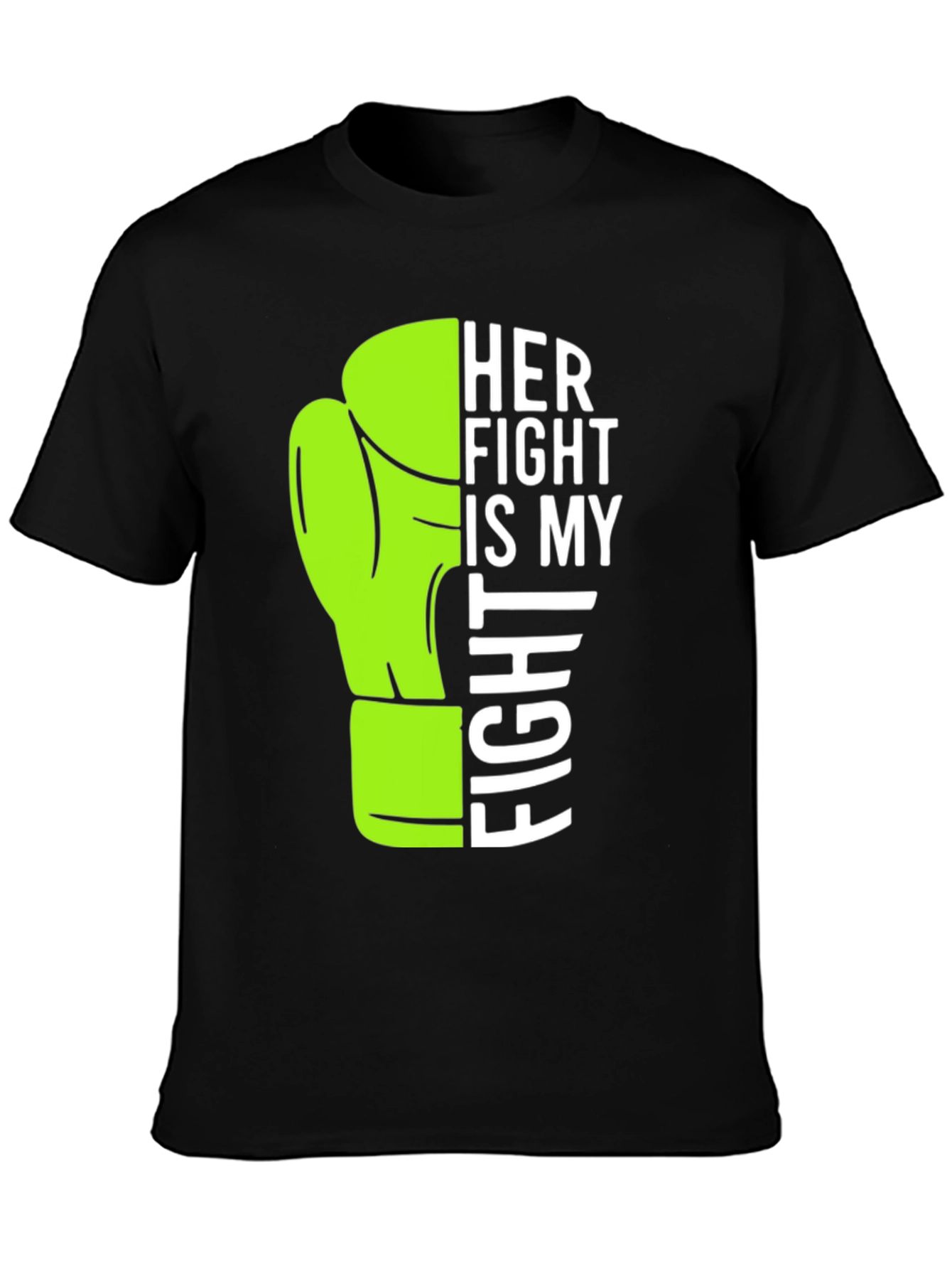 Black Her Fight is My Fight T-Shirt Boxing Glove view 3