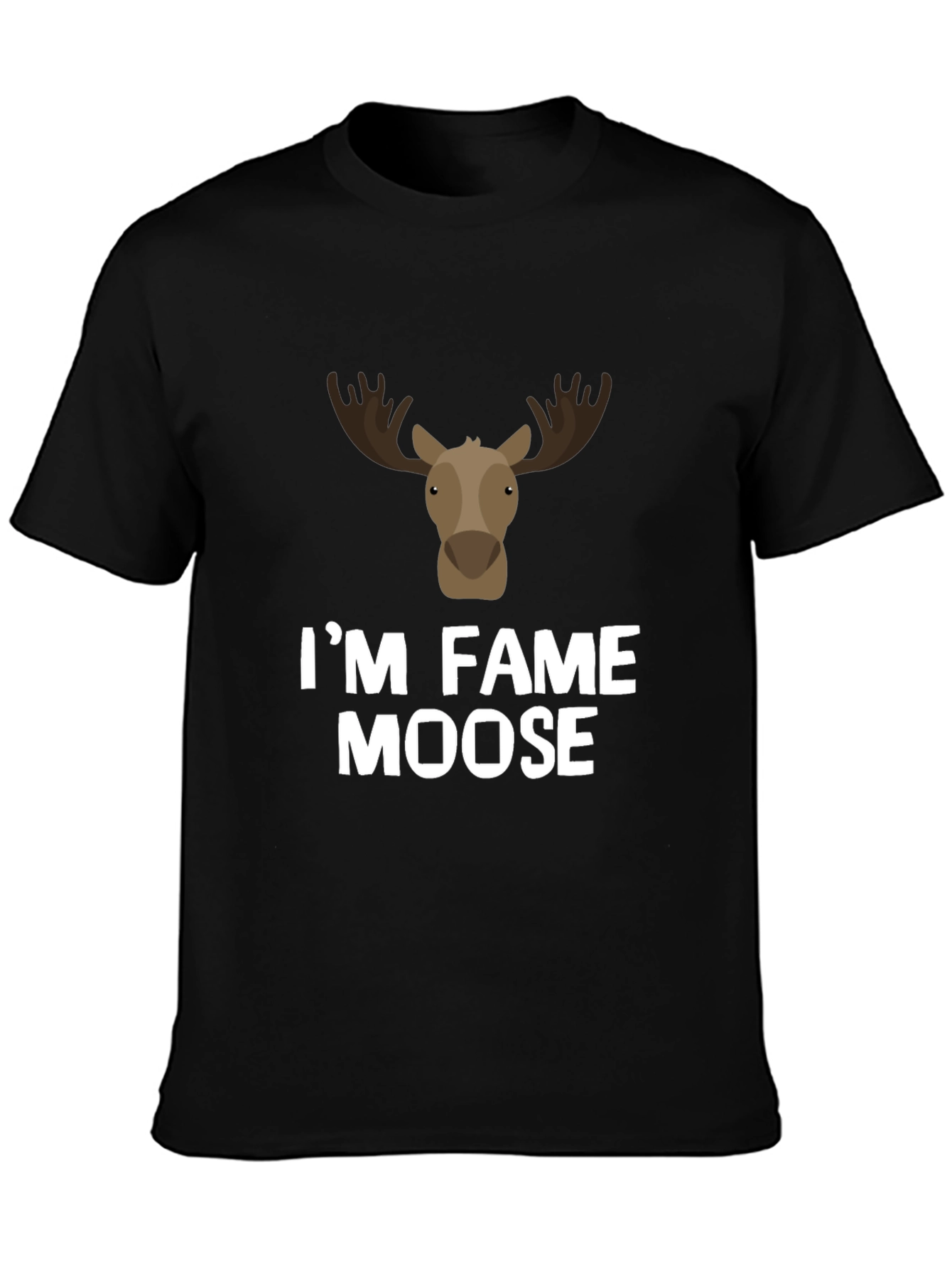 Black I'm Fame Moose Graphic T-Shirt view 3