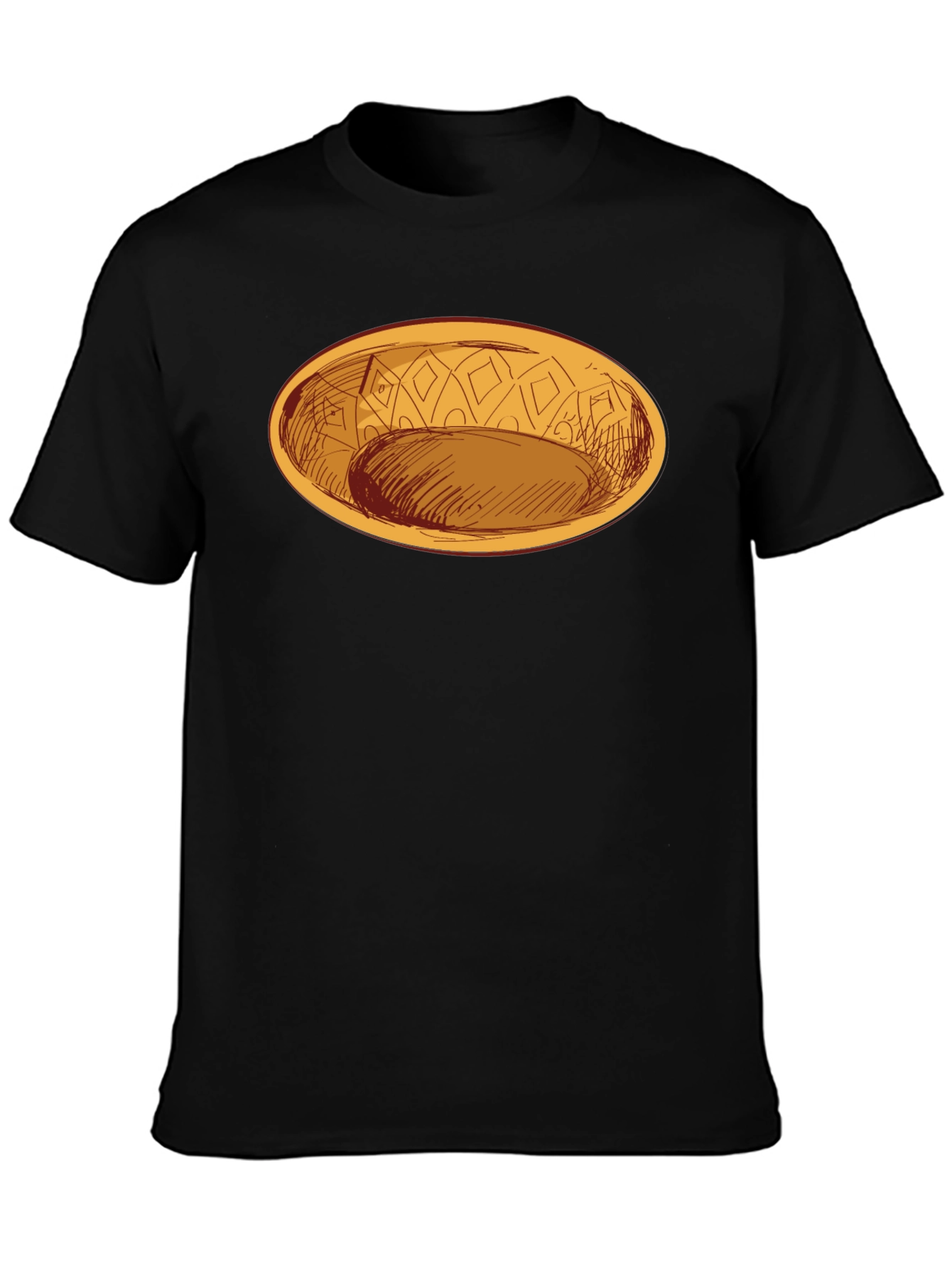 Black Oval Dish Graphic Tee - Modern Style view 3