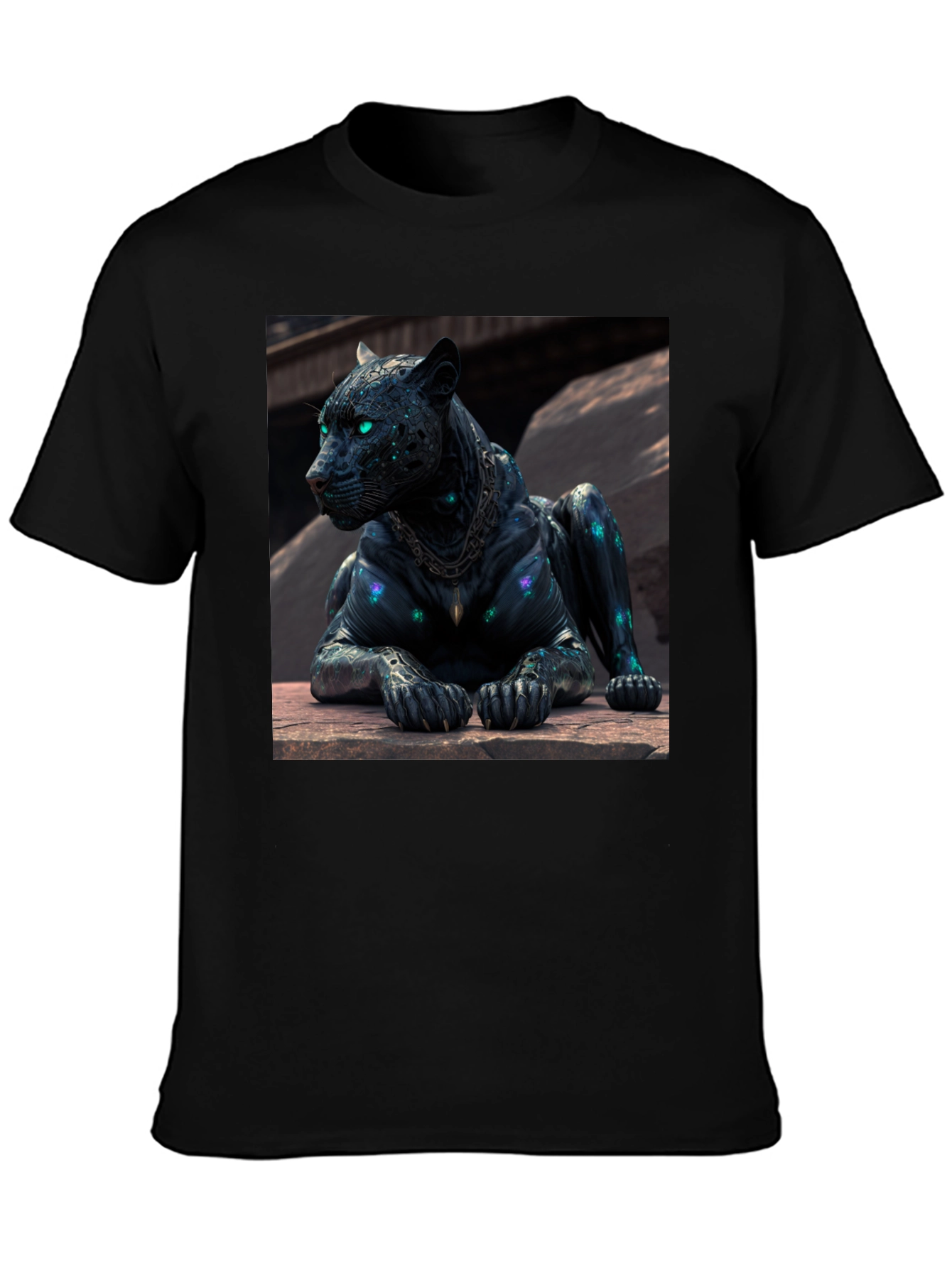 Black Black Panther Graphic Tee - Unique Design view 3