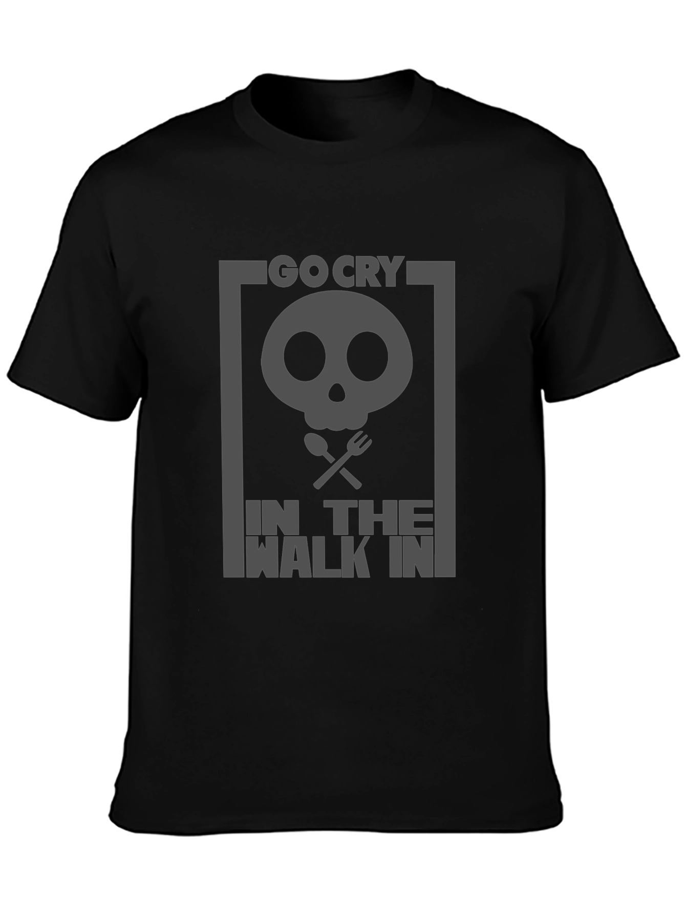 Black Go Cry In The Walk In Black Graphic Tee view 3