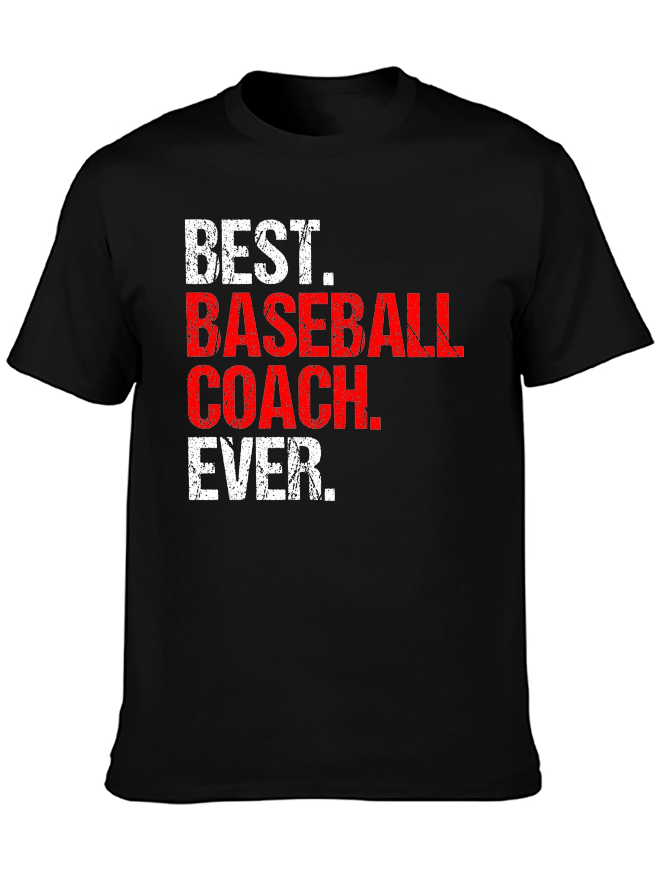 Black Best Baseball Coach Ever Graphic T-Shirt view 3