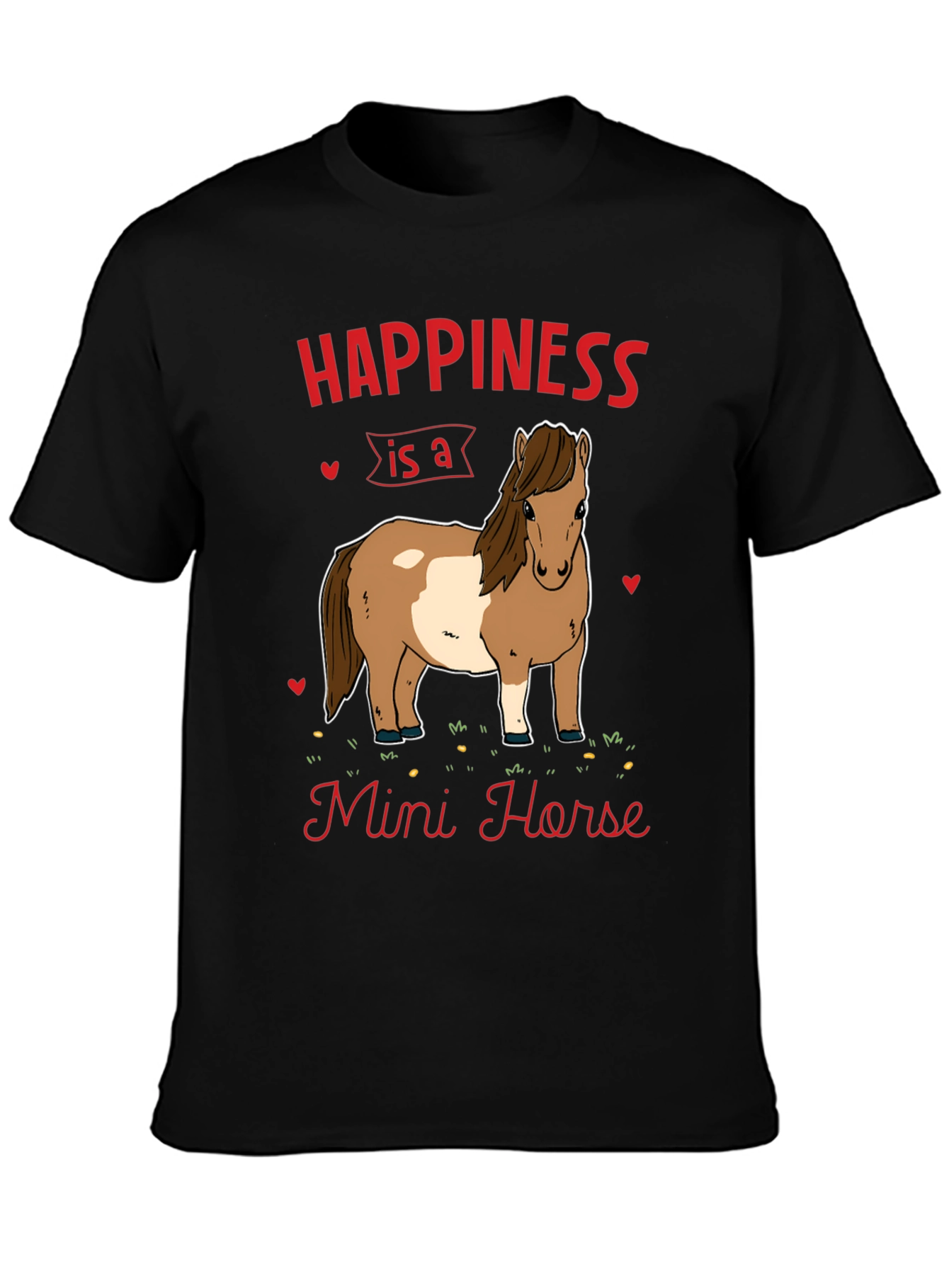 Black Happiness Mini Horse T-Shirt view 3