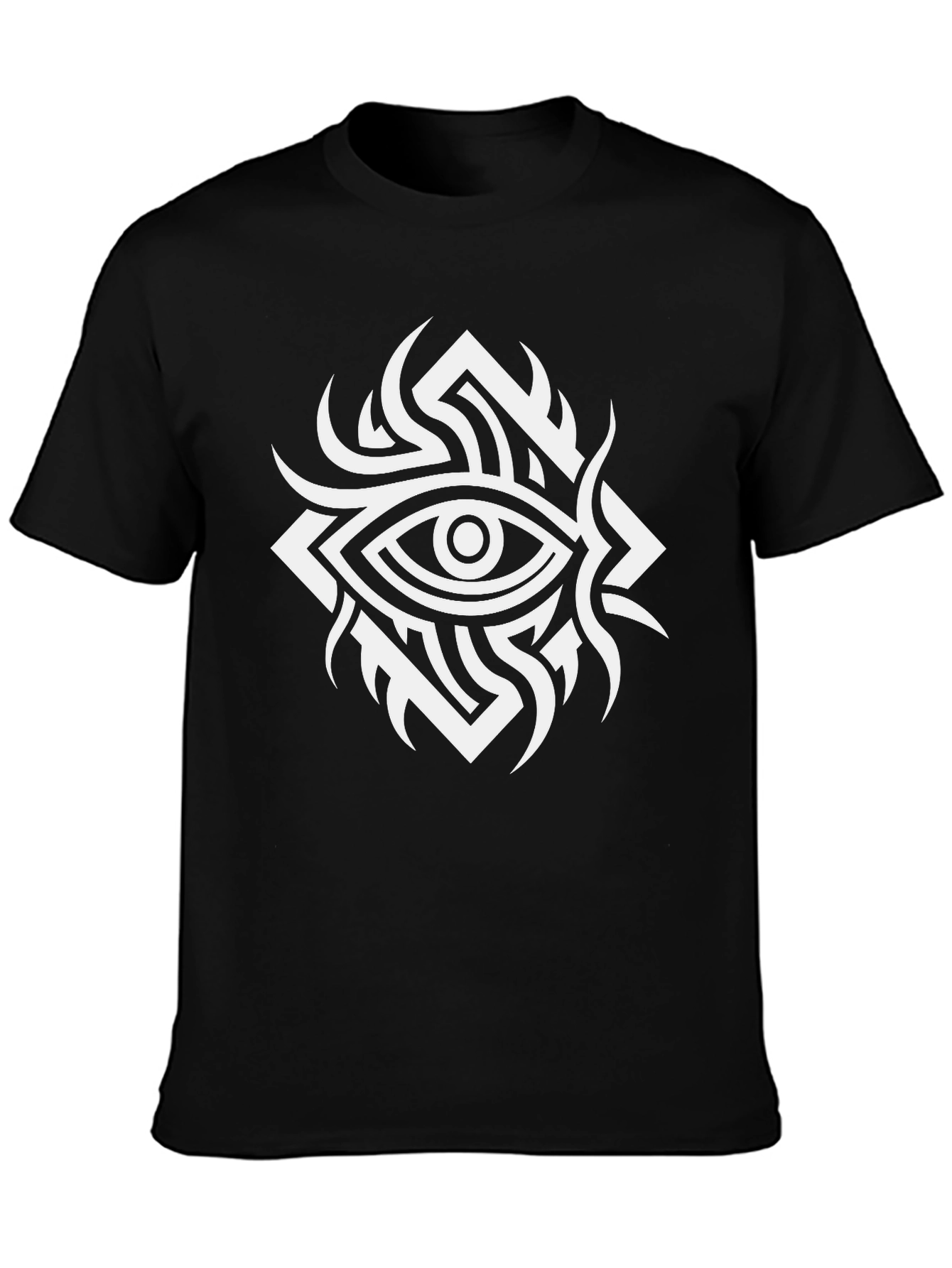 Black Mystic Eye Graphic Tee - Black Cotton T-Shirt view 3