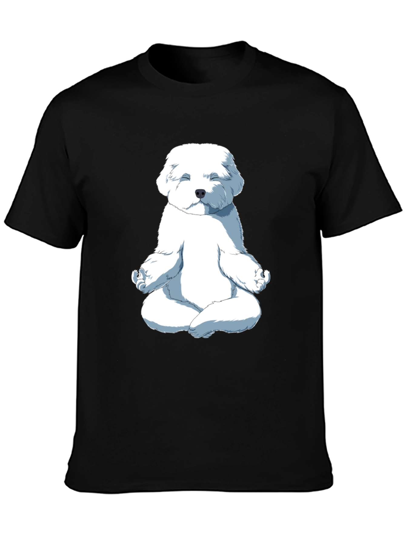 Black Meditating Dog Graphic T-Shirt view 3