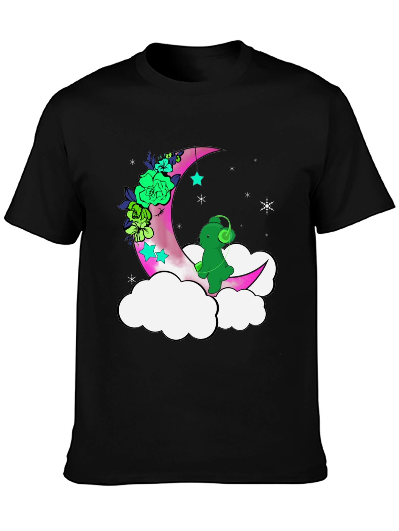 Black Moon & Bear T-Shirt - Relaxed Fit, Graphic Tee view 3