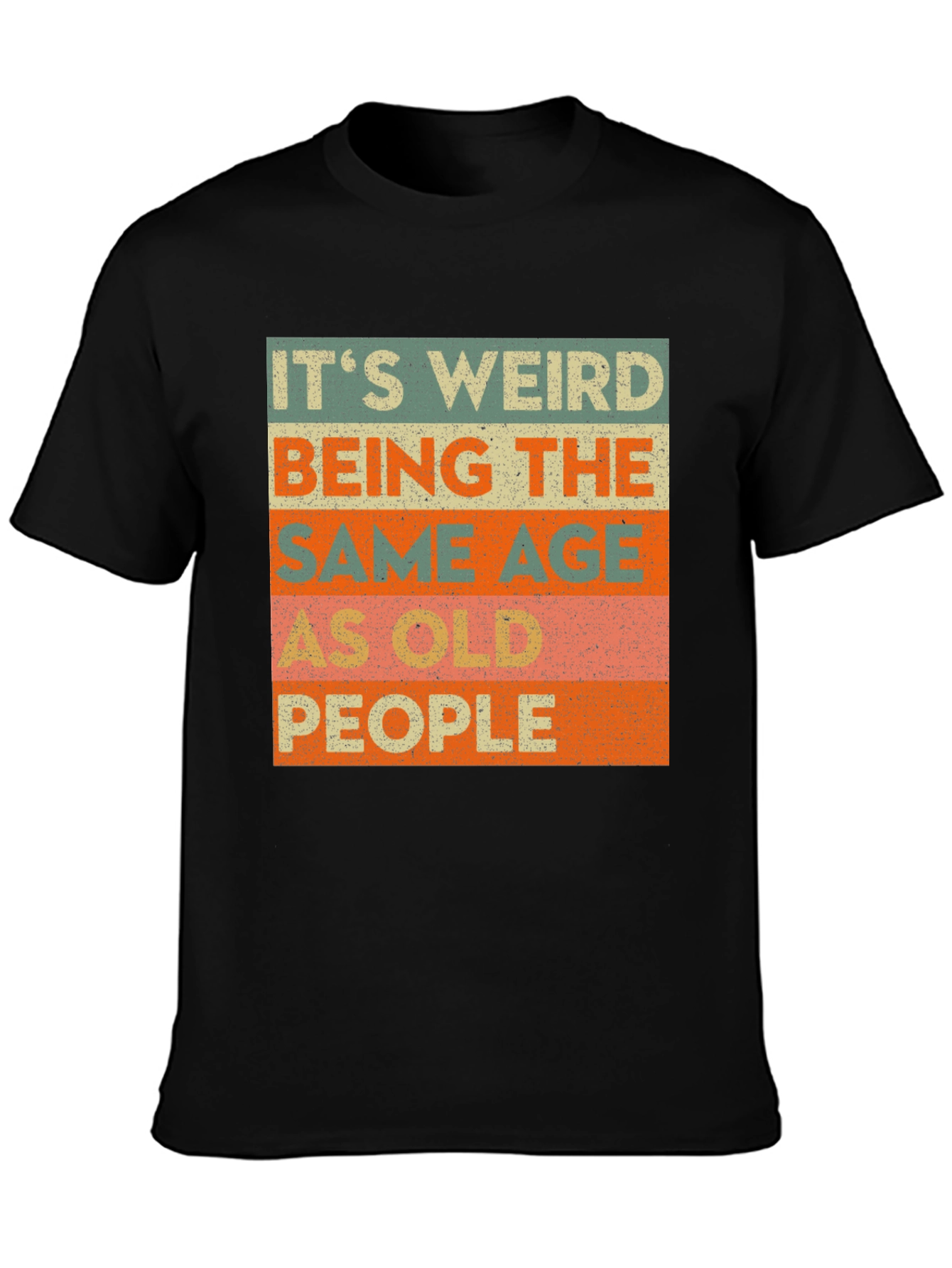 Black Funny Old People T-Shirt, Novelty Humor Tee view 3