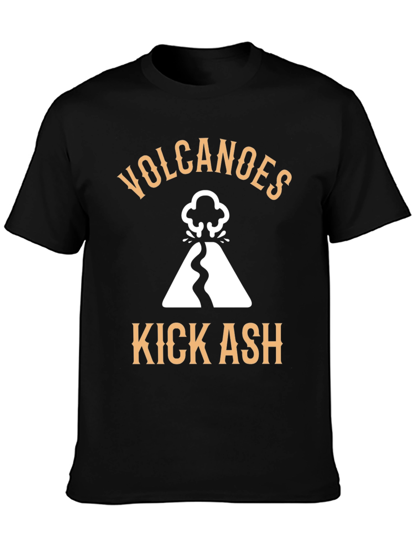 Black Volcanoes Kick Ash Graphic Tee - Black view 3