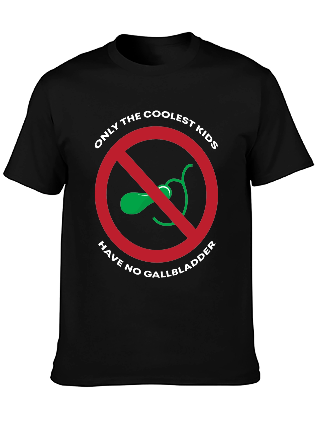 Black Coolest Kids No Gallbladder T-Shirt view 3