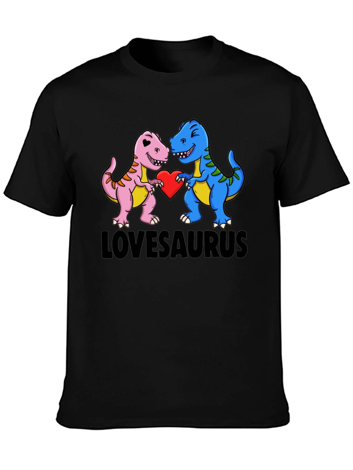 Black Lovesaurus Dinosaur T-Shirt - Perfect for Valentine's! view 3