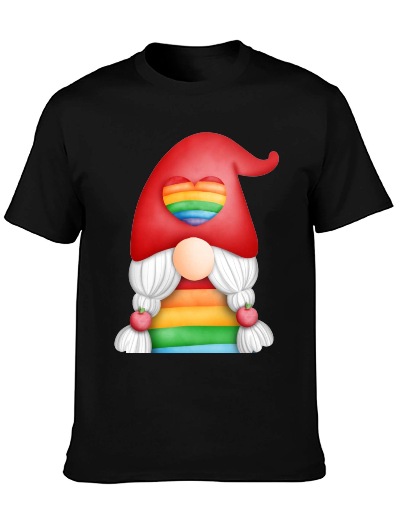 Black Rainbow Gnome T-Shirt view 3