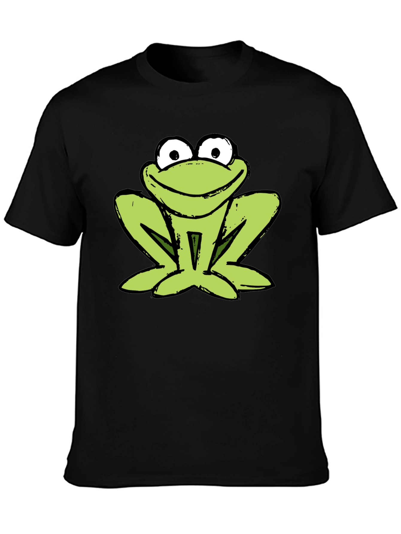 Black Frog Graphic Tee - Black Cotton T-Shirt view 3