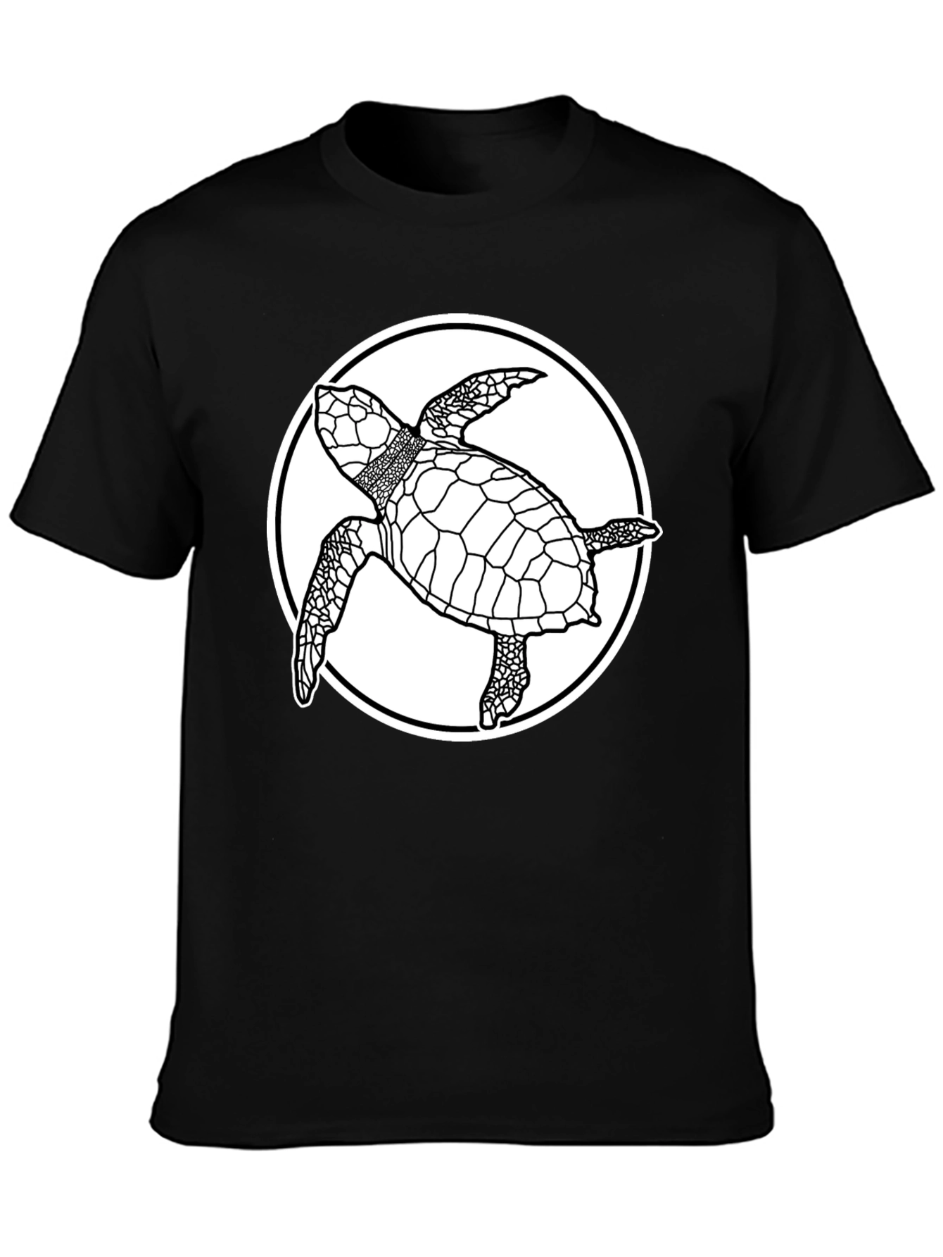 Sea Turtle Graphic Tee - Black Cotton T-Shirt - 3