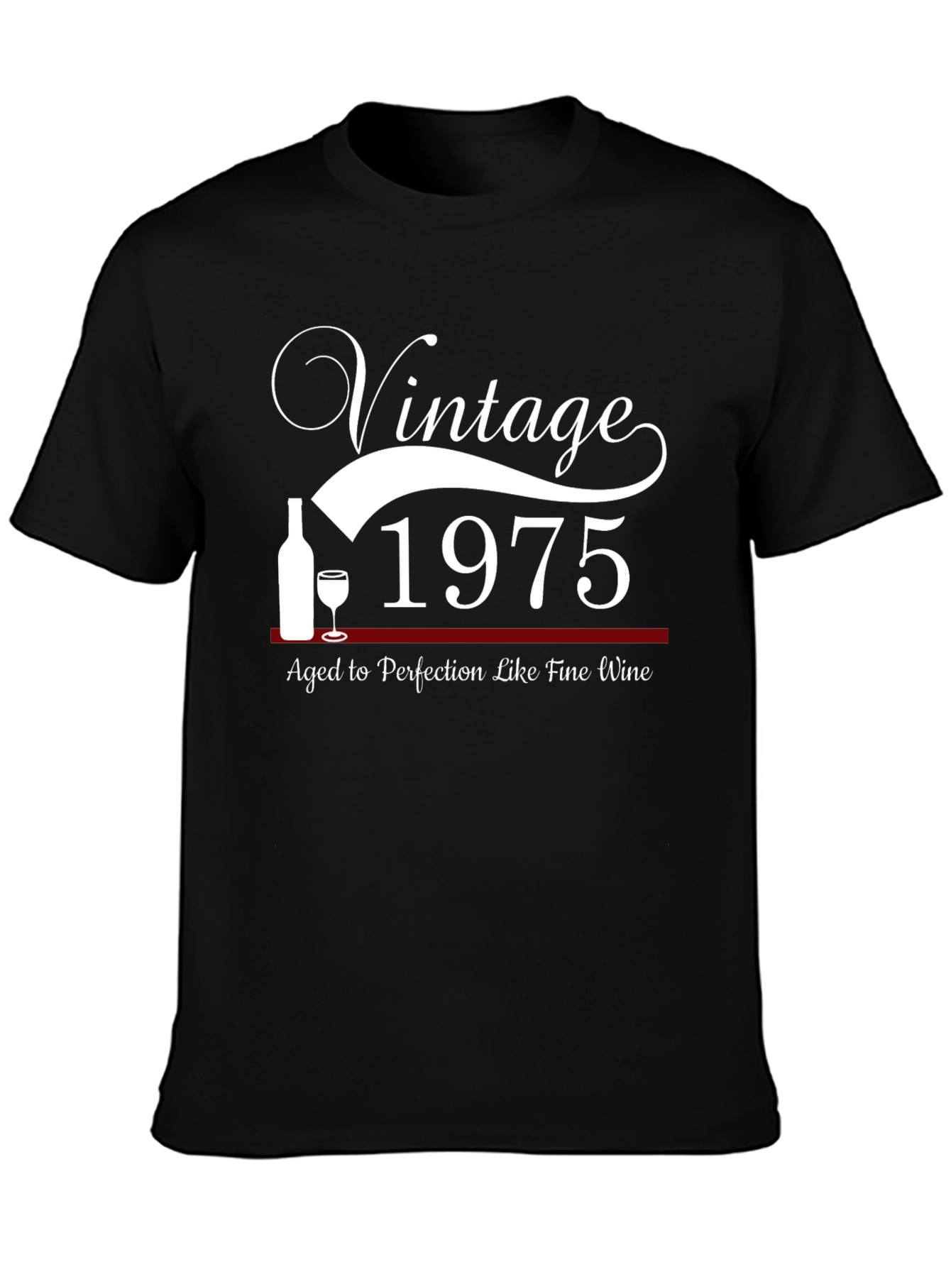 Black Vintage 1975 Aged To Perfection Black T-Shirt view 3