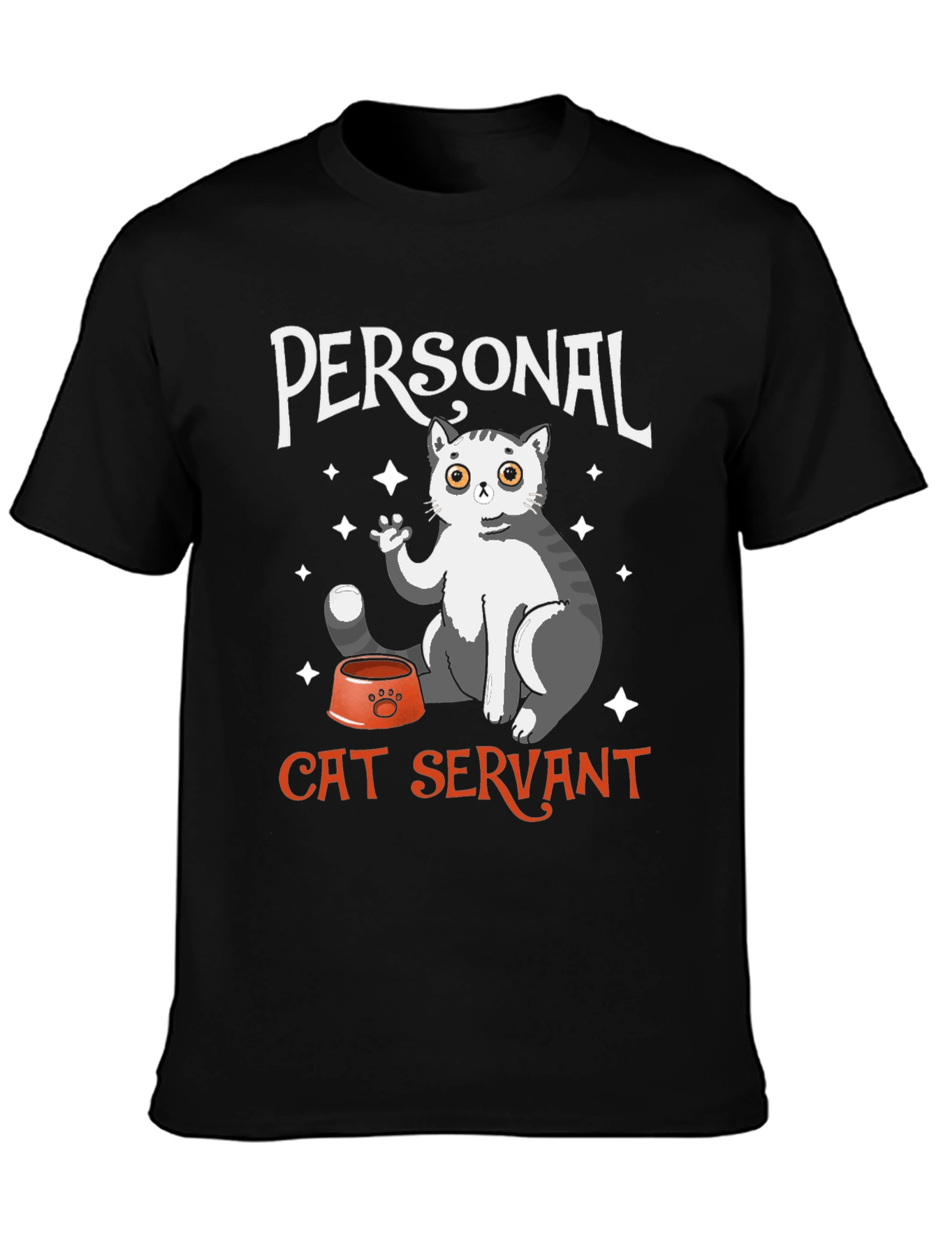 Black Personal Cat Servant T-Shirt view 3