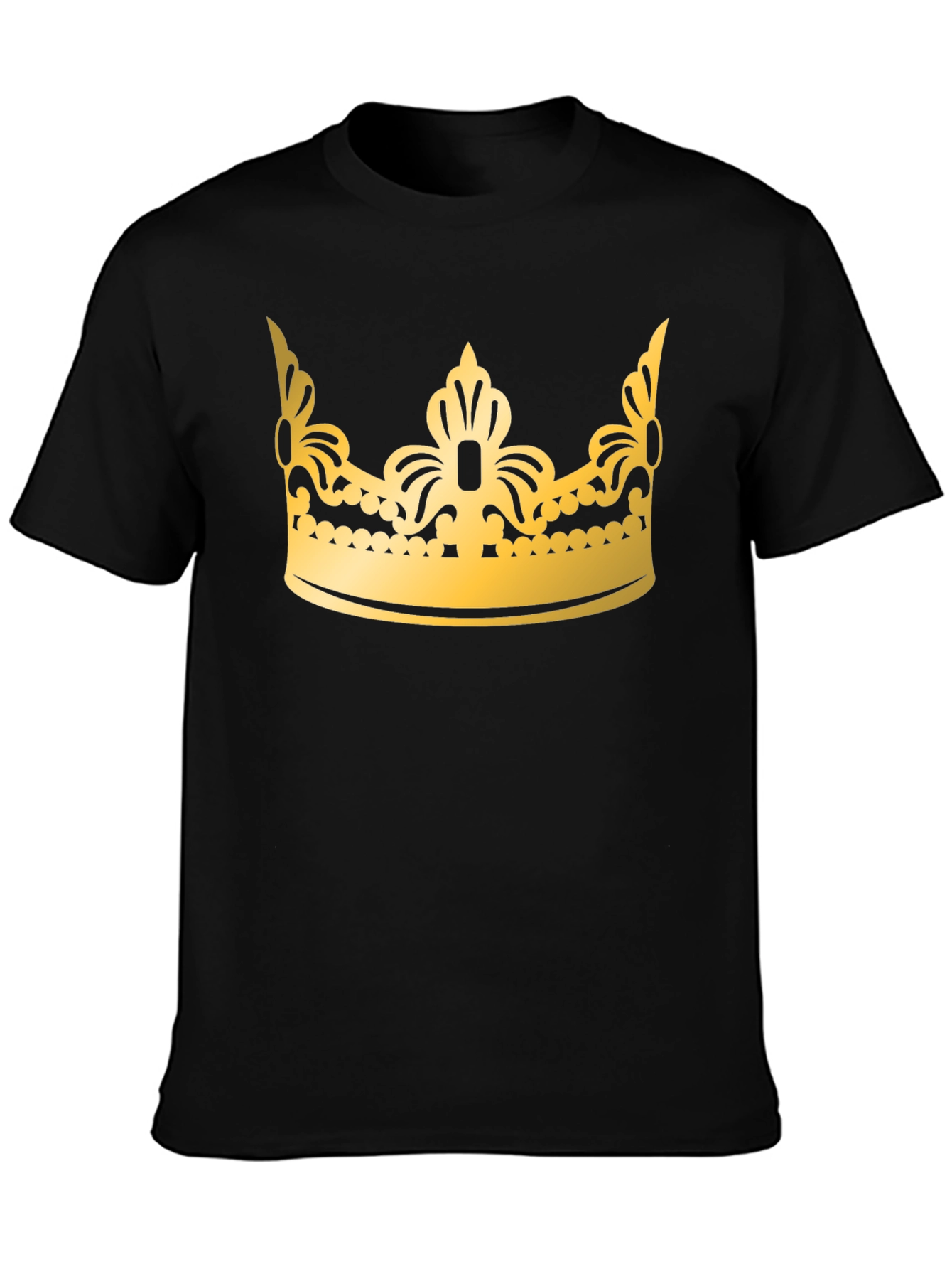 Black Gold Crown Graphic Black T-Shirt view 3