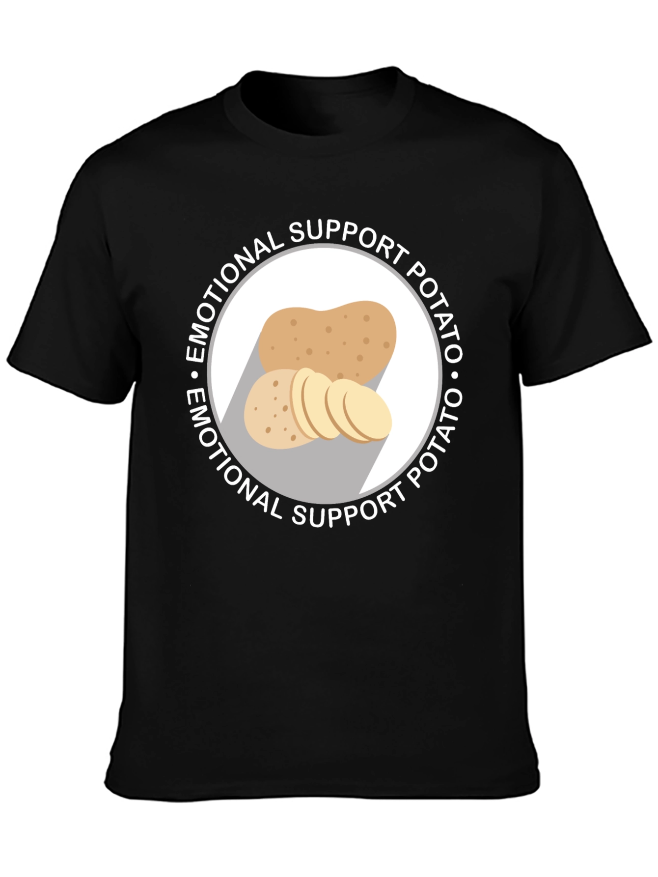 Black Emotional Support Potato Graphic T-Shirt view 3