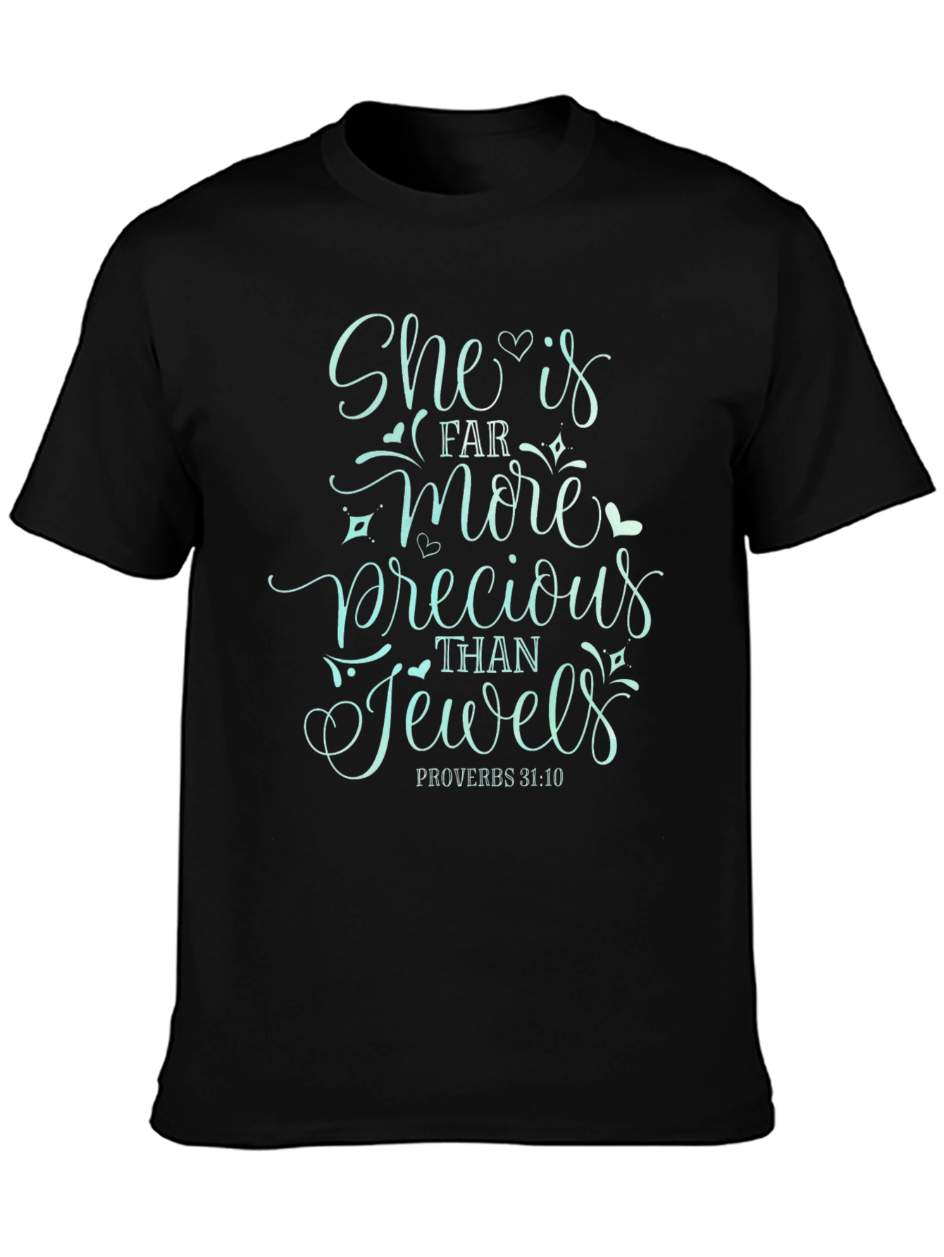 Black She is More Precious Than Jewels Tee view 3