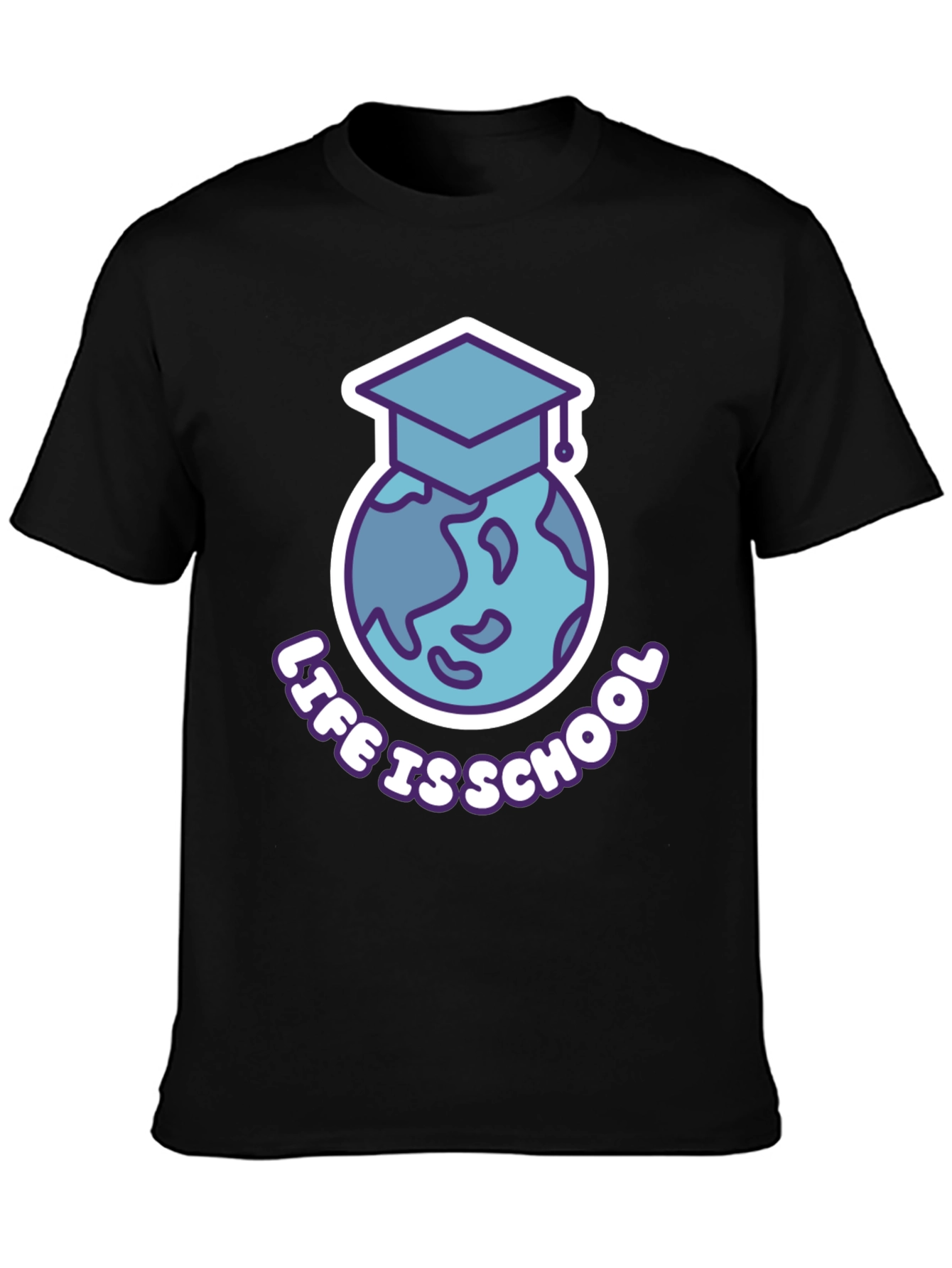 Black Life is School T-Shirt - Graduation Earth Design view 3