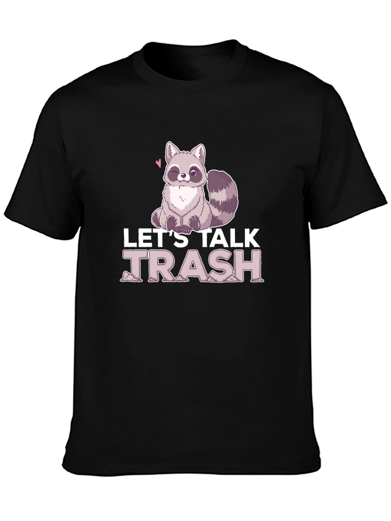 Black Let's Talk Trash Raccoon Graphic T-Shirt view 3