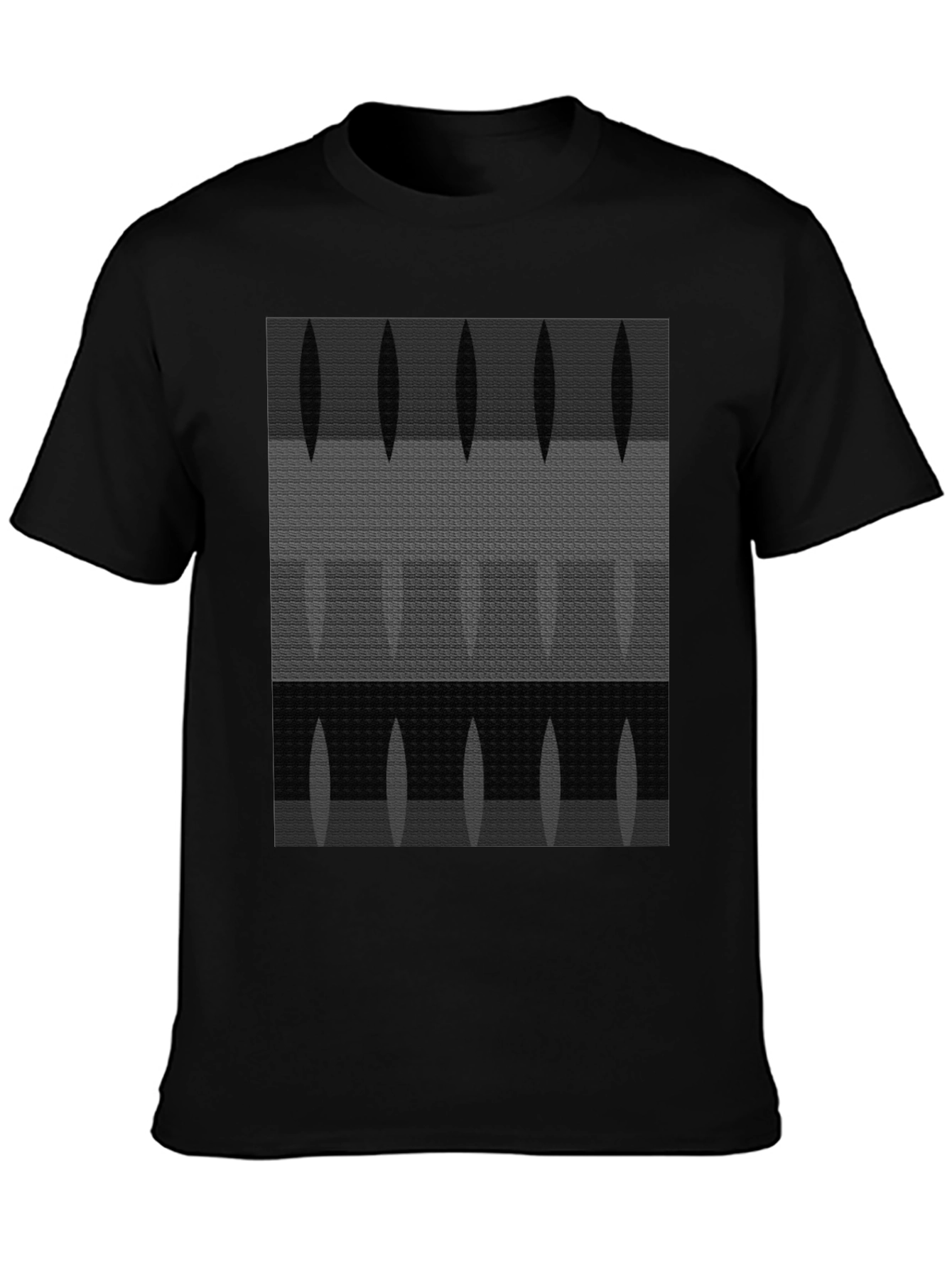 Black Abstract Pattern Graphic T-Shirt - Modern Art Tee view 3