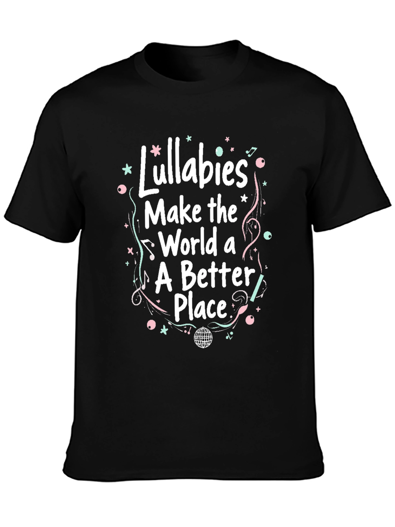 Black Lullabies Make the World Better Graphic T-Shirt view 3