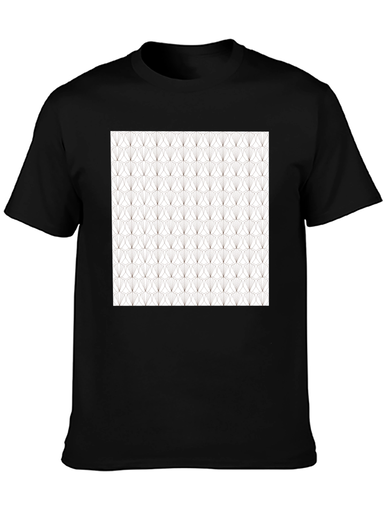 Black Geometric Pattern Tee - Modern Art Deco Style Shirt view 3