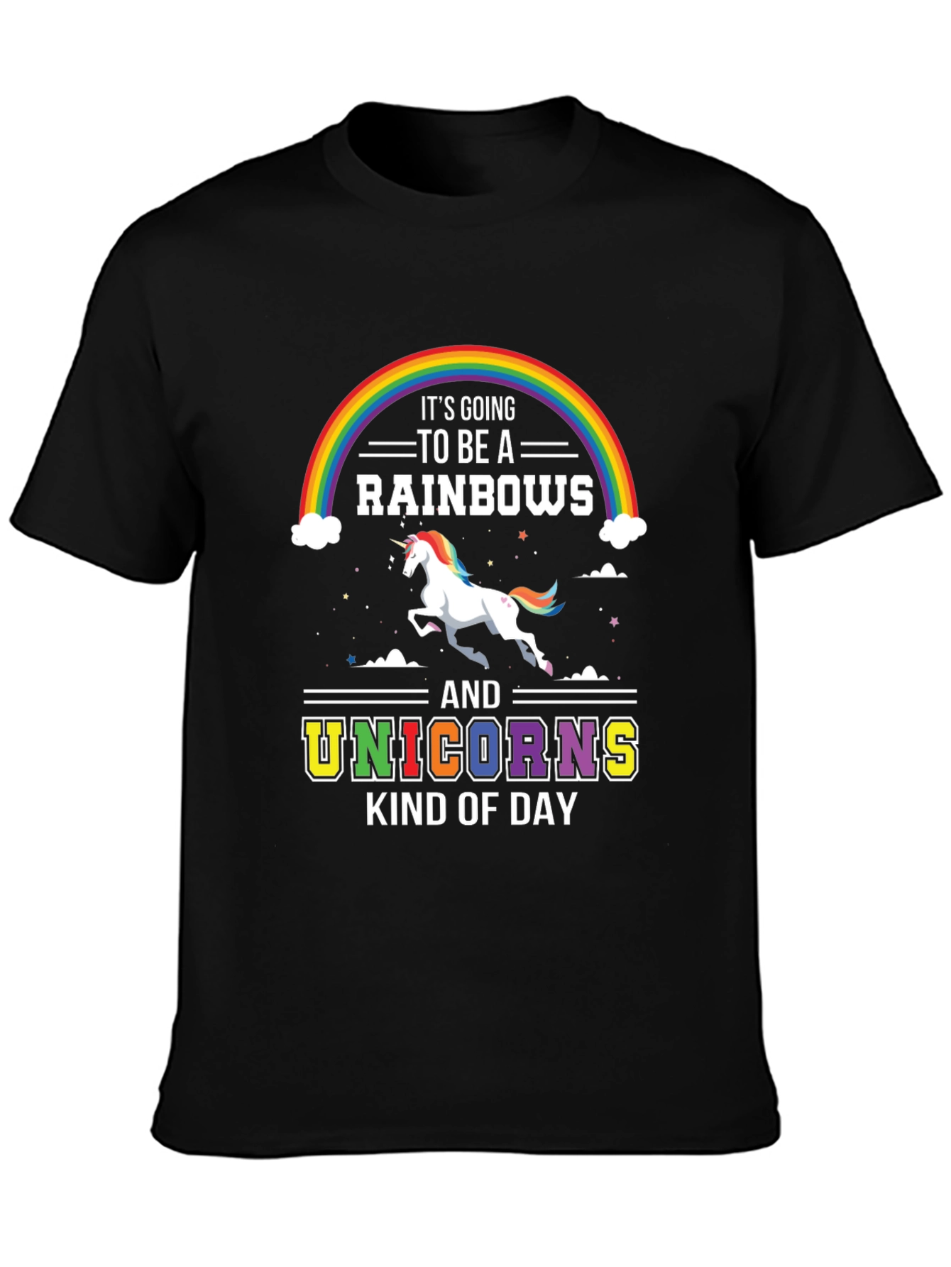 Black Rainbows & Unicorns T-Shirt: Magical Kind of Day! view 3